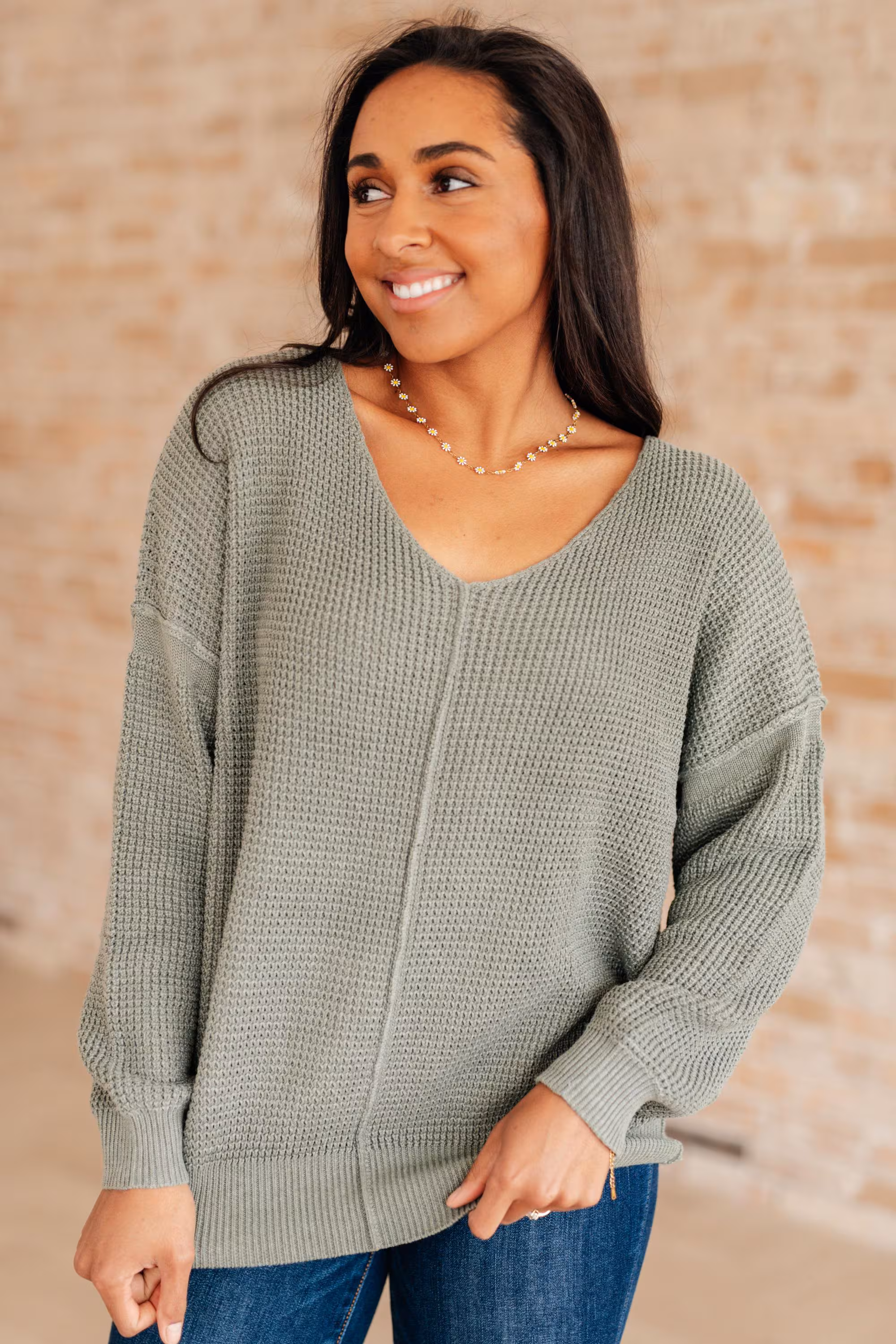 Sweater Weather Top Magi Lune V-neck Sweater