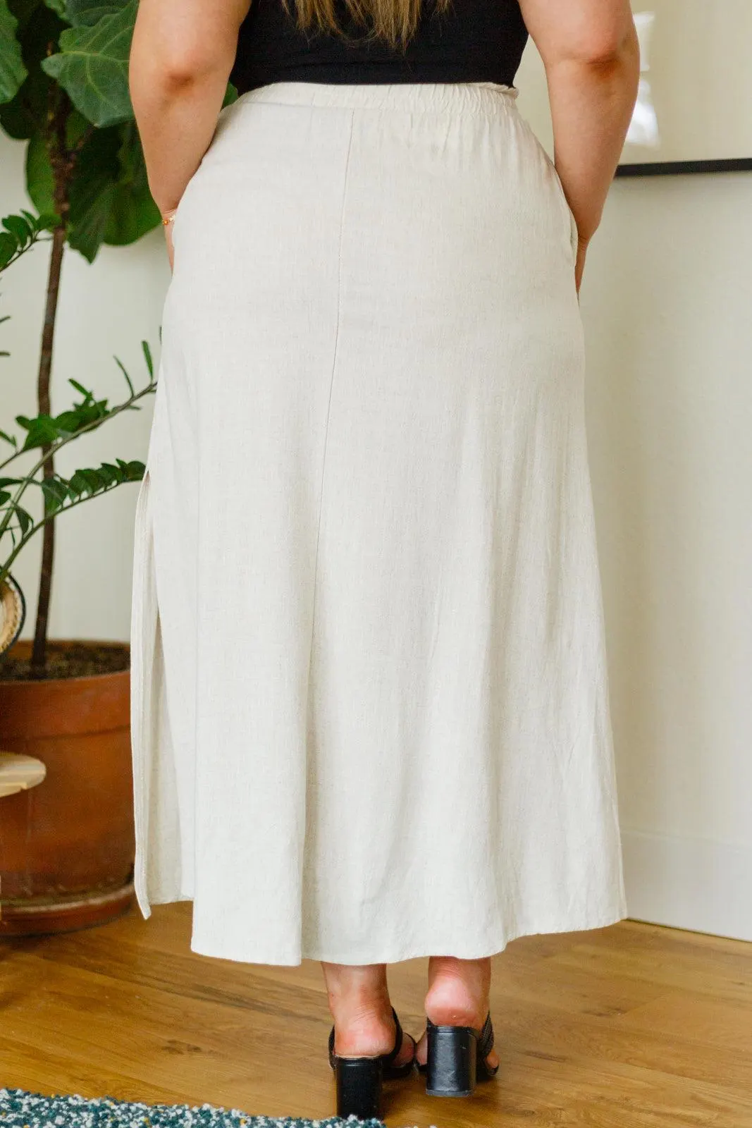 Homesteading Linen Maxi Skirt in Sourdough — view 12