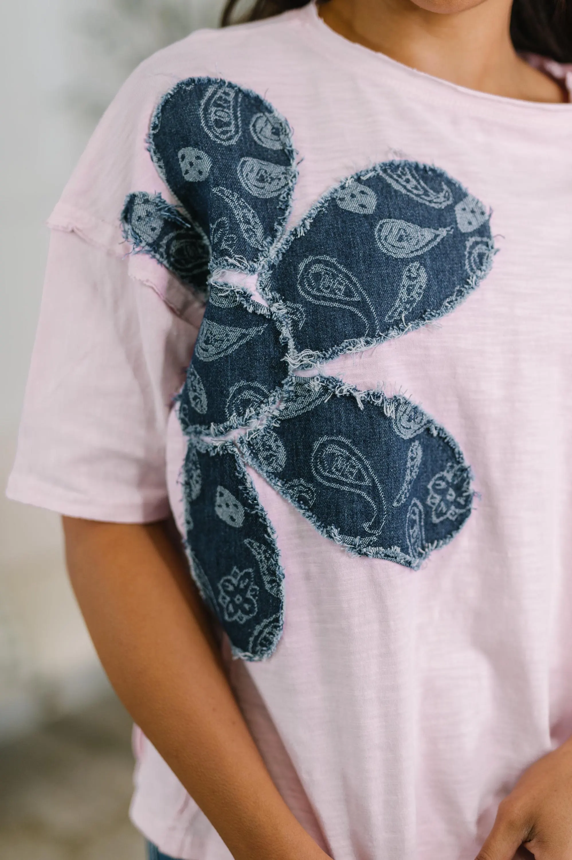 Flower Power Applique Cotton Top — view 2