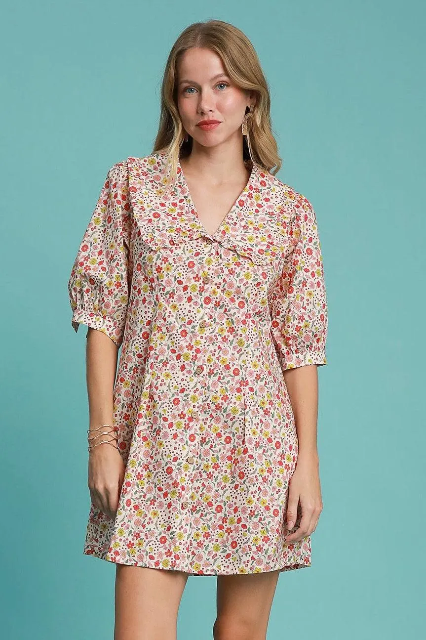 Love is A Verb Vintage Floral Dress in Pink