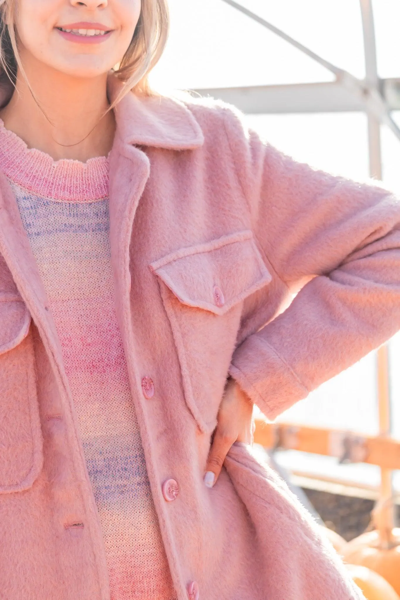 Pretty in Pink Soft Shacket -SALE- — view 6