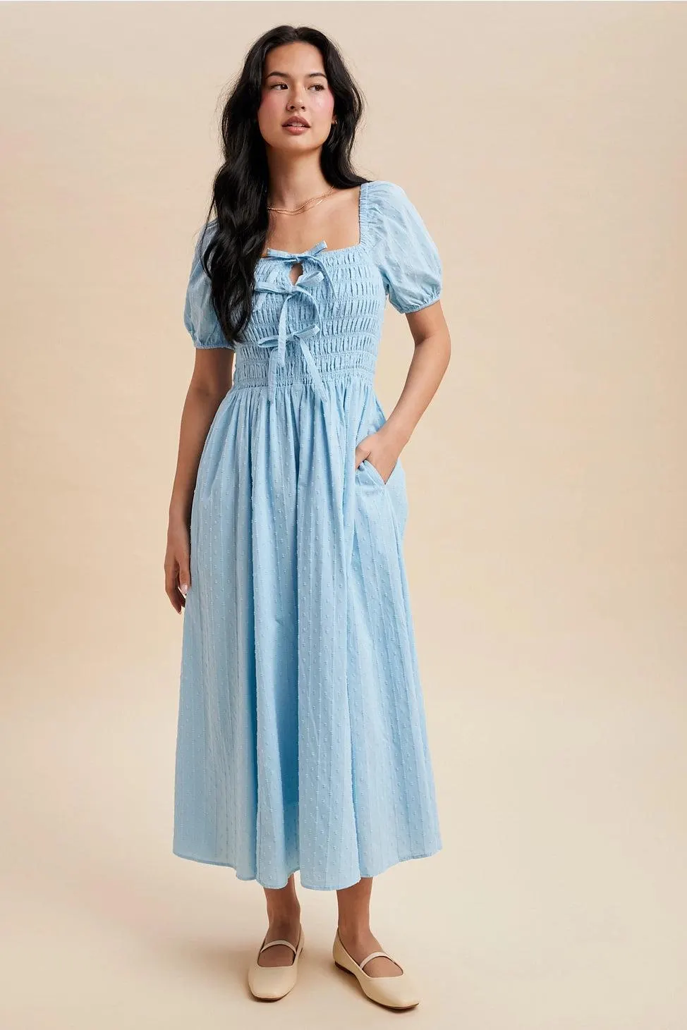 Wonderland Whimsy Cotton Dress in Blue Aura — view 2