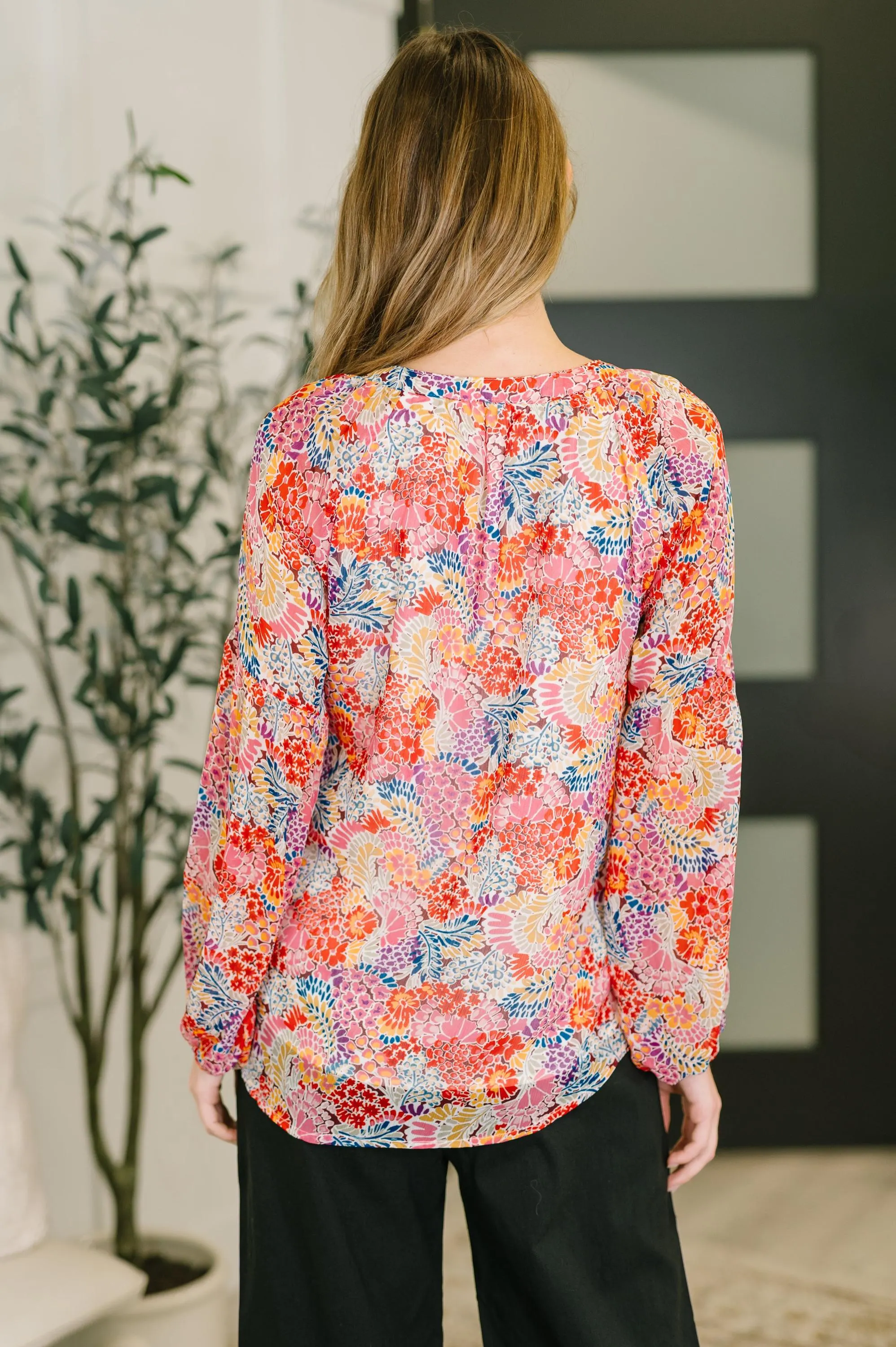 Womens Meadow V Neck Puff Sleeve Blouse Colorful Womens — view 5
