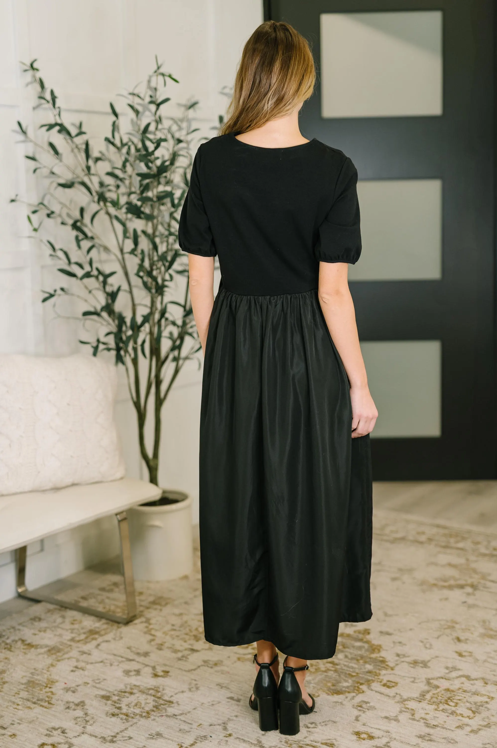 Classy Charm Midi Black Dress — view 4