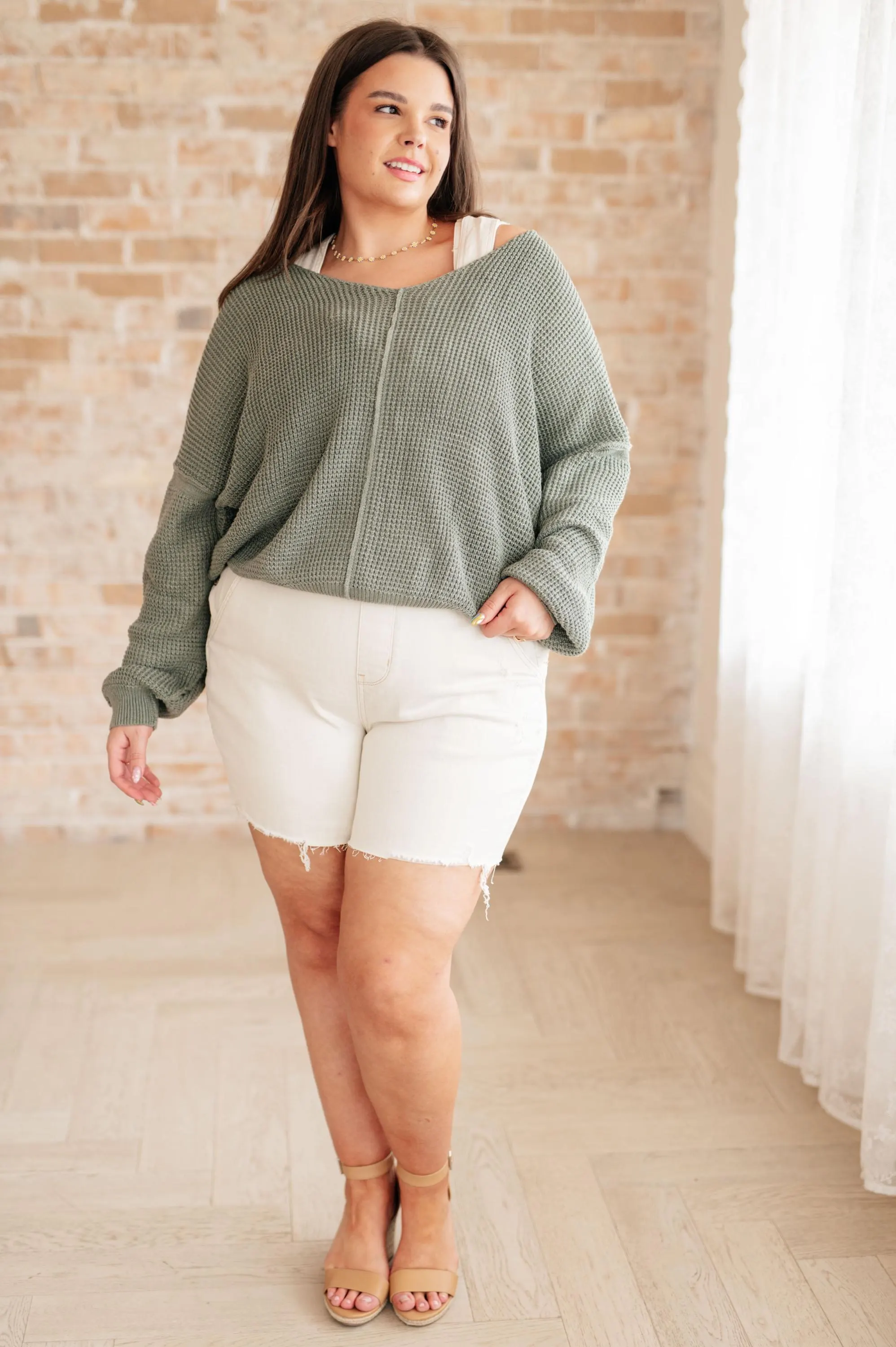 Sweater Weather Top Magi Lune V-neck Sweater — view 5