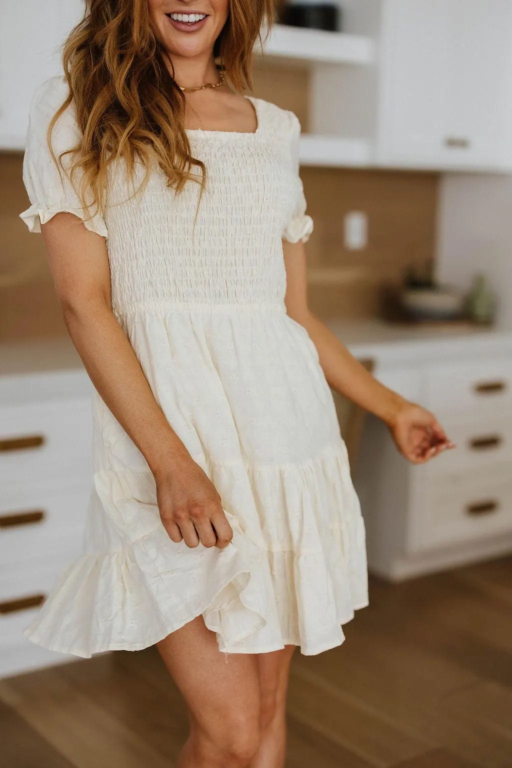 Cute Situation Square Neck Cotton Dress — view 6