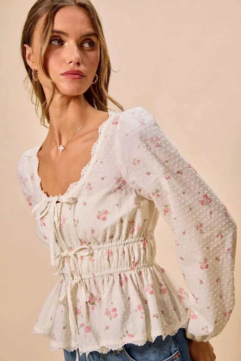 Wildflower Lace Ruched Bow Blouse — view 7