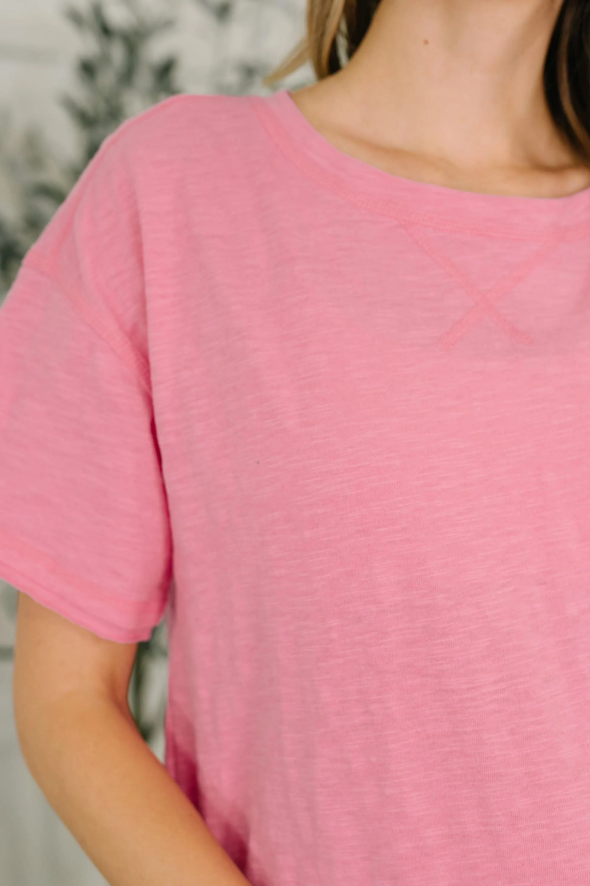 Effortless Edit Cotton Tee in Candy Pink — view 2