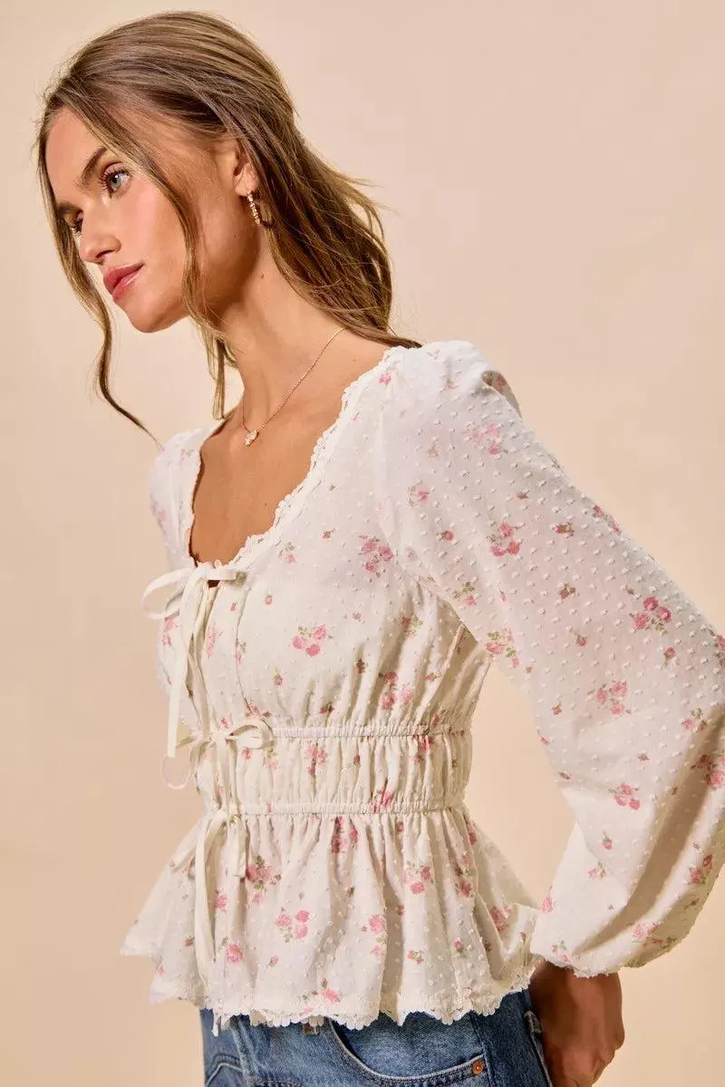 Wildflower Lace Ruched Bow Blouse — view 20