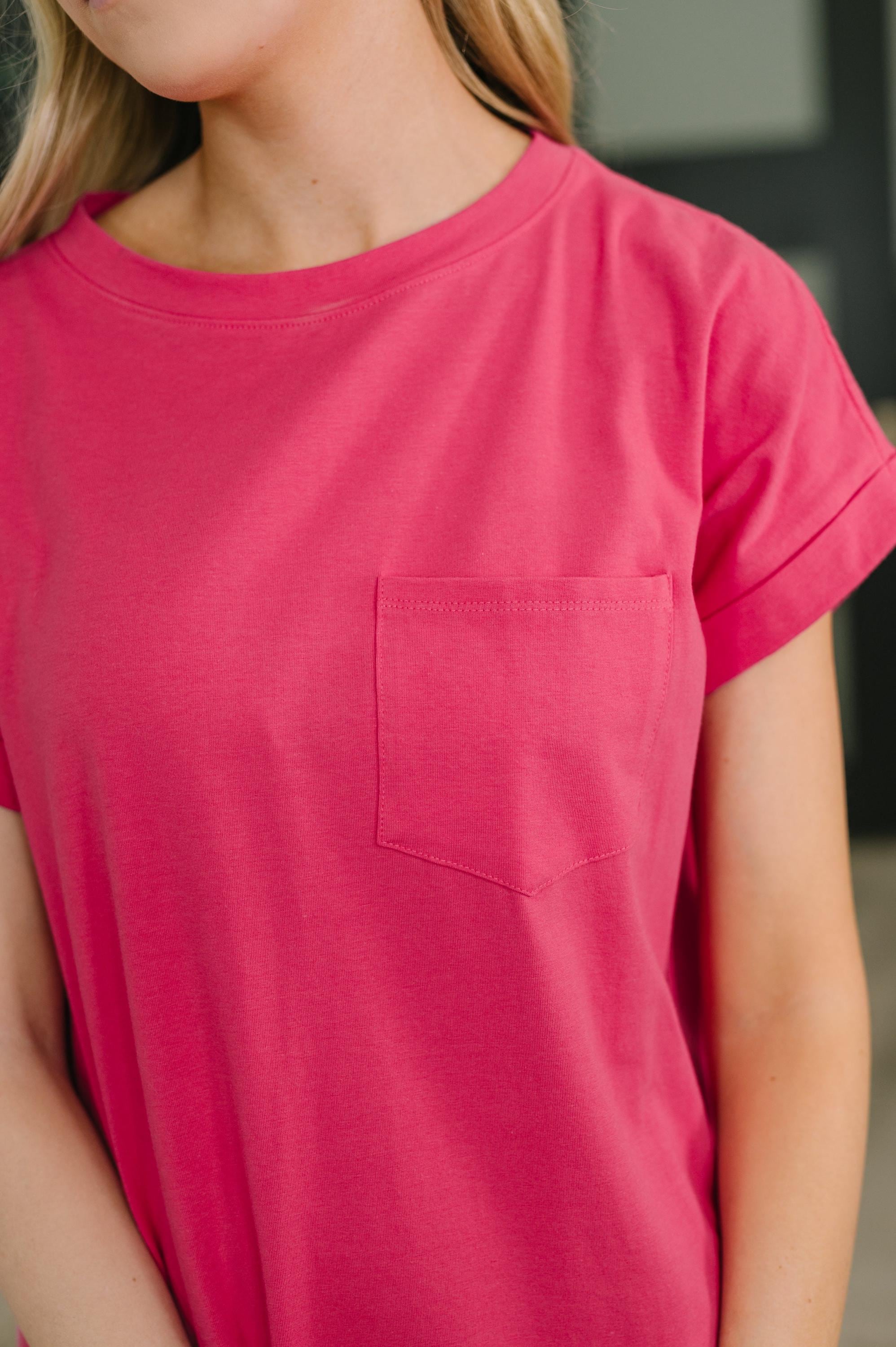 Fix You Right up Short Sleeve Midi Dress in Hot Pink — view 2