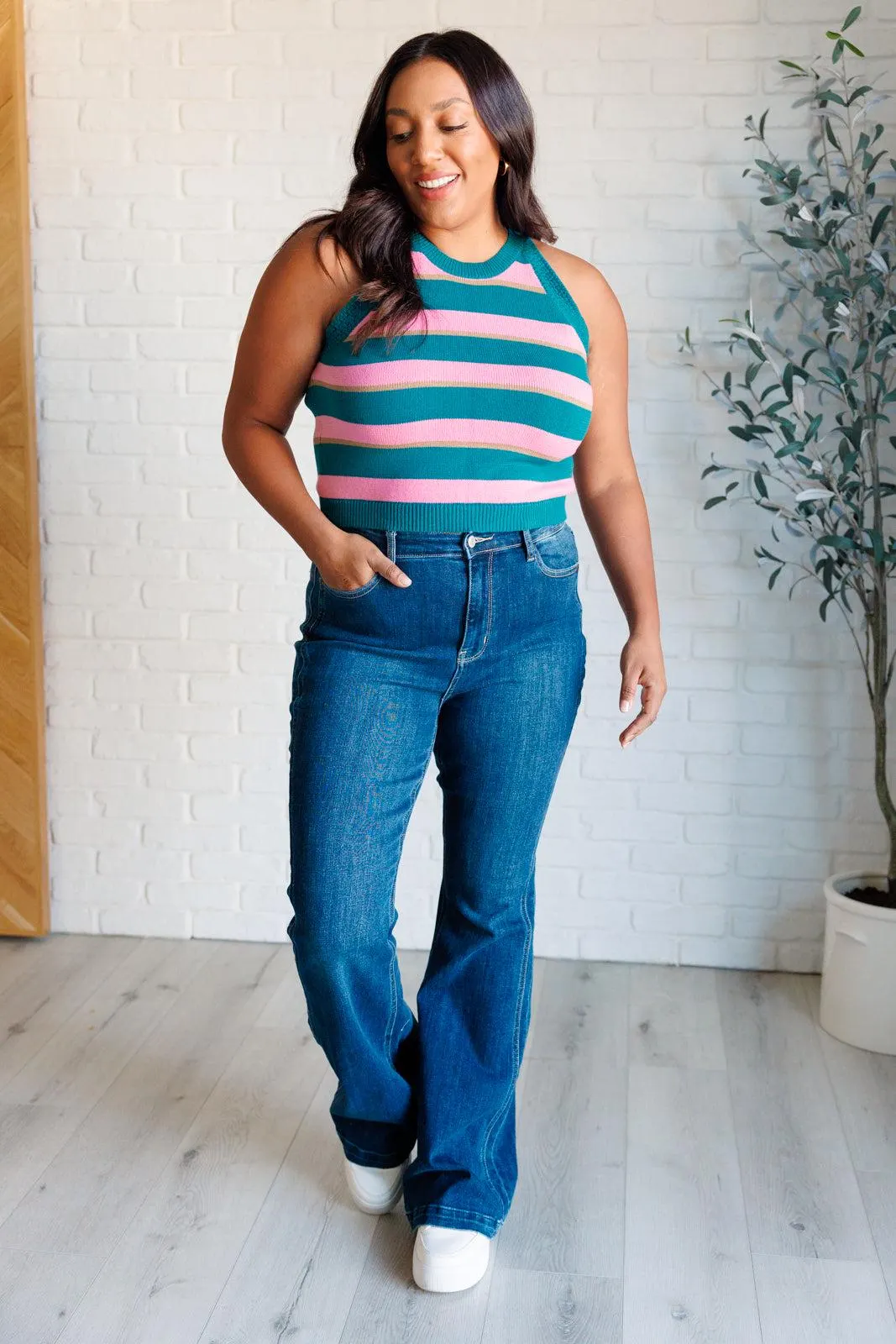 Scholarly Pursuits Knit Striped Tank — view 3