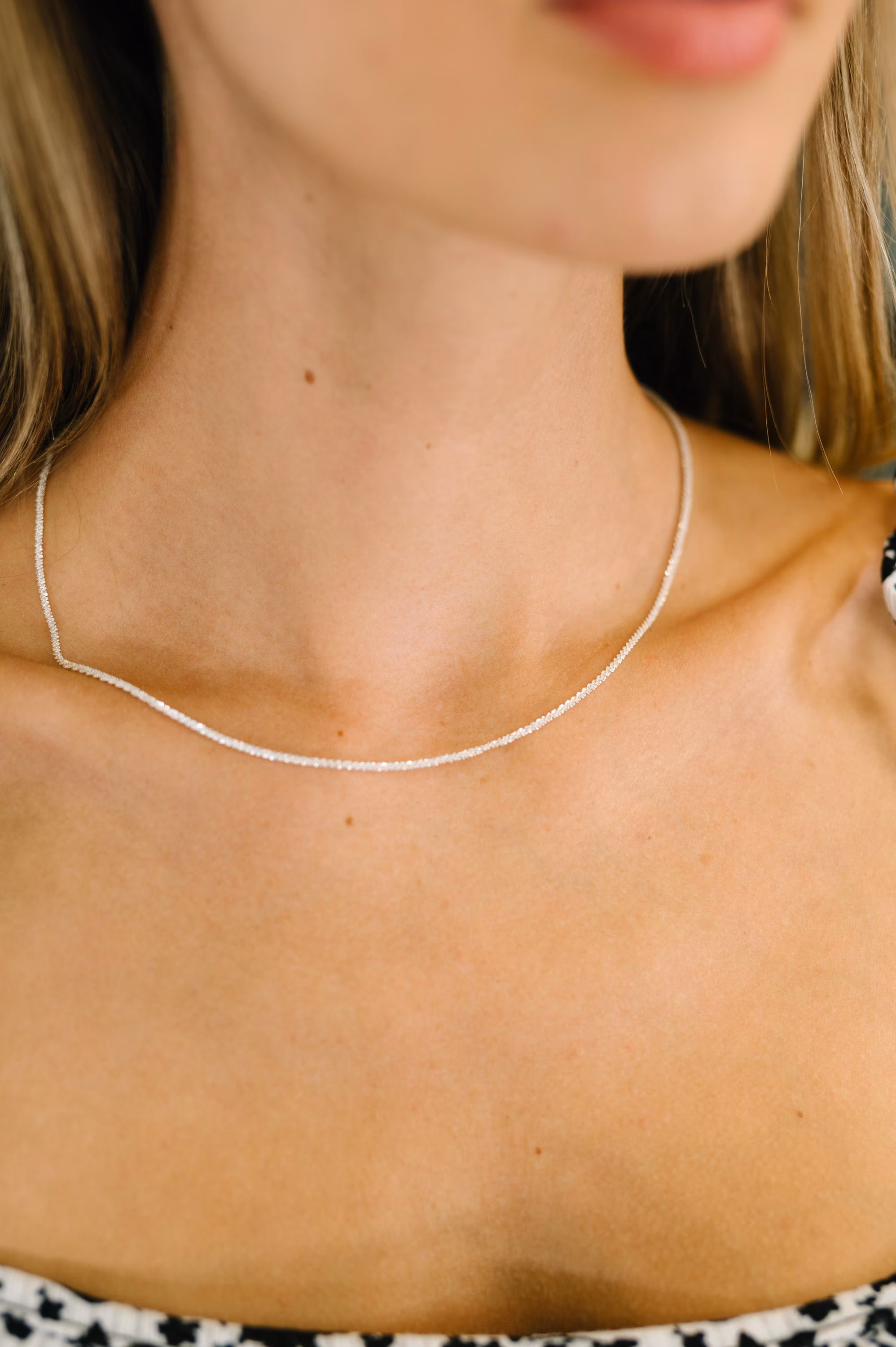 925 Silver Add A Little Sparkle Dainty Necklace