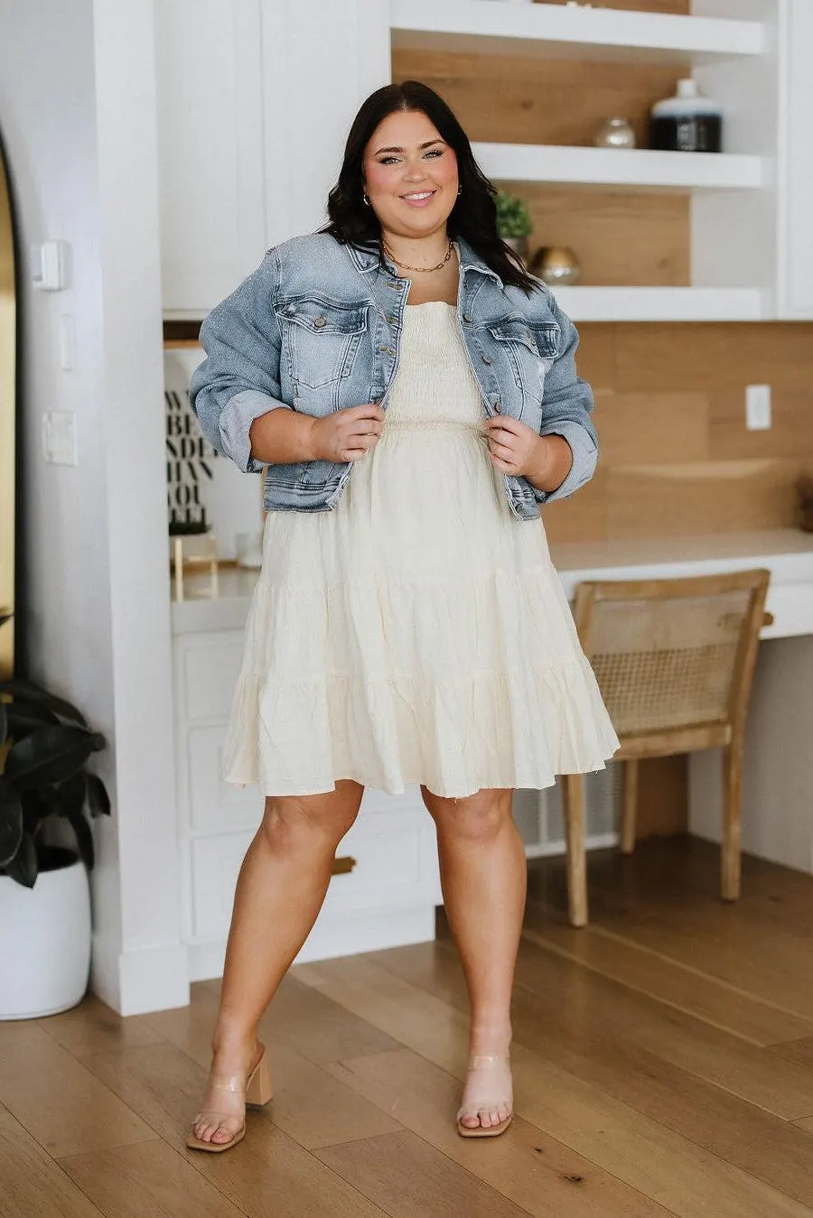Cute Situation Square Neck Cotton Dress — view 3