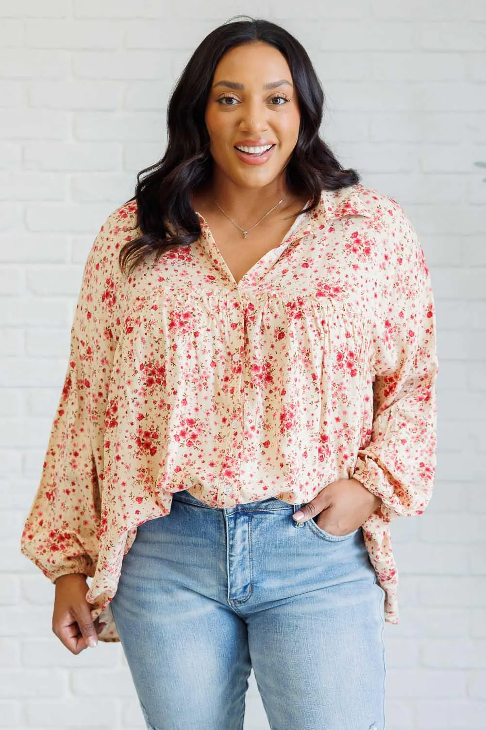 Poppy Fields Blouse Reap What You Sow Button Down Womens — view 2