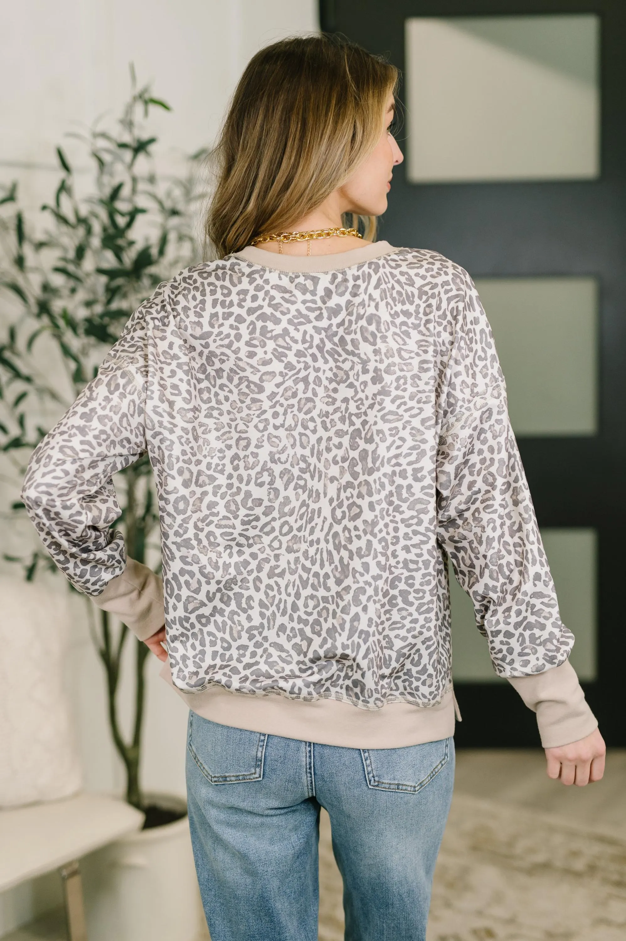 Top Everything You Need Patchwork Crew Neck Pullover — view 5