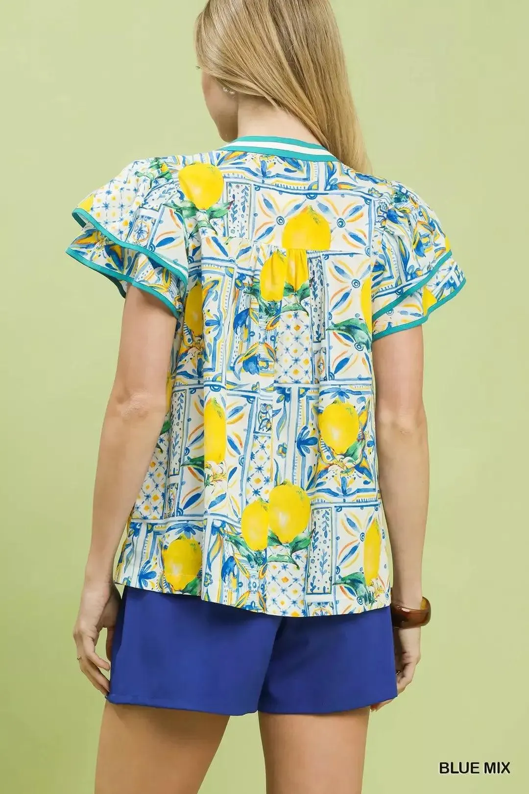 When in Rome Lemon Grove Flutter Blouse — view 4
