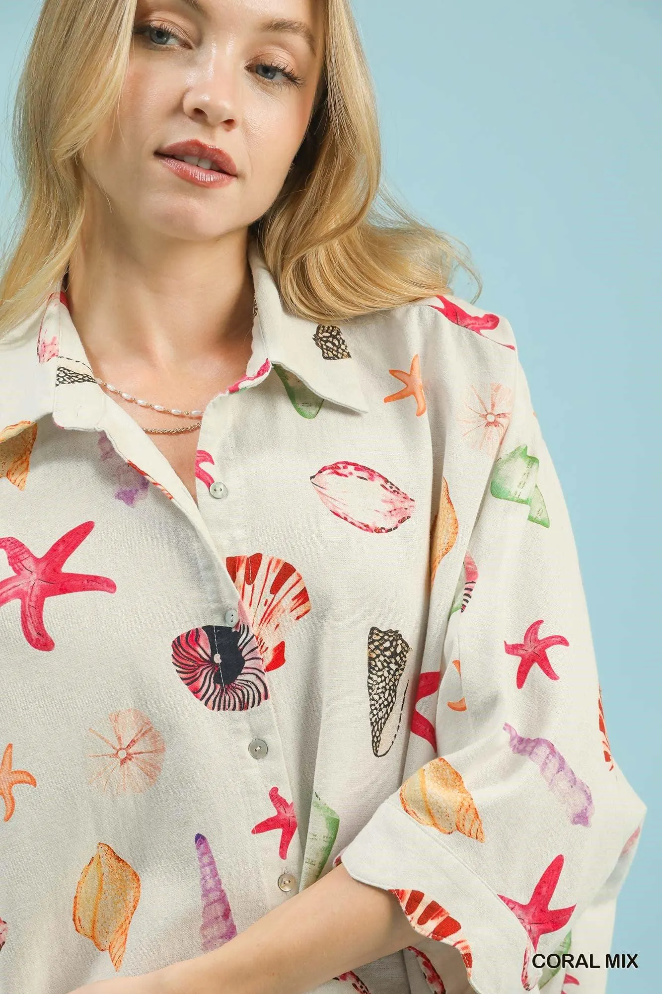 Coral Reef Seashell Cotton Layering Top — view 4
