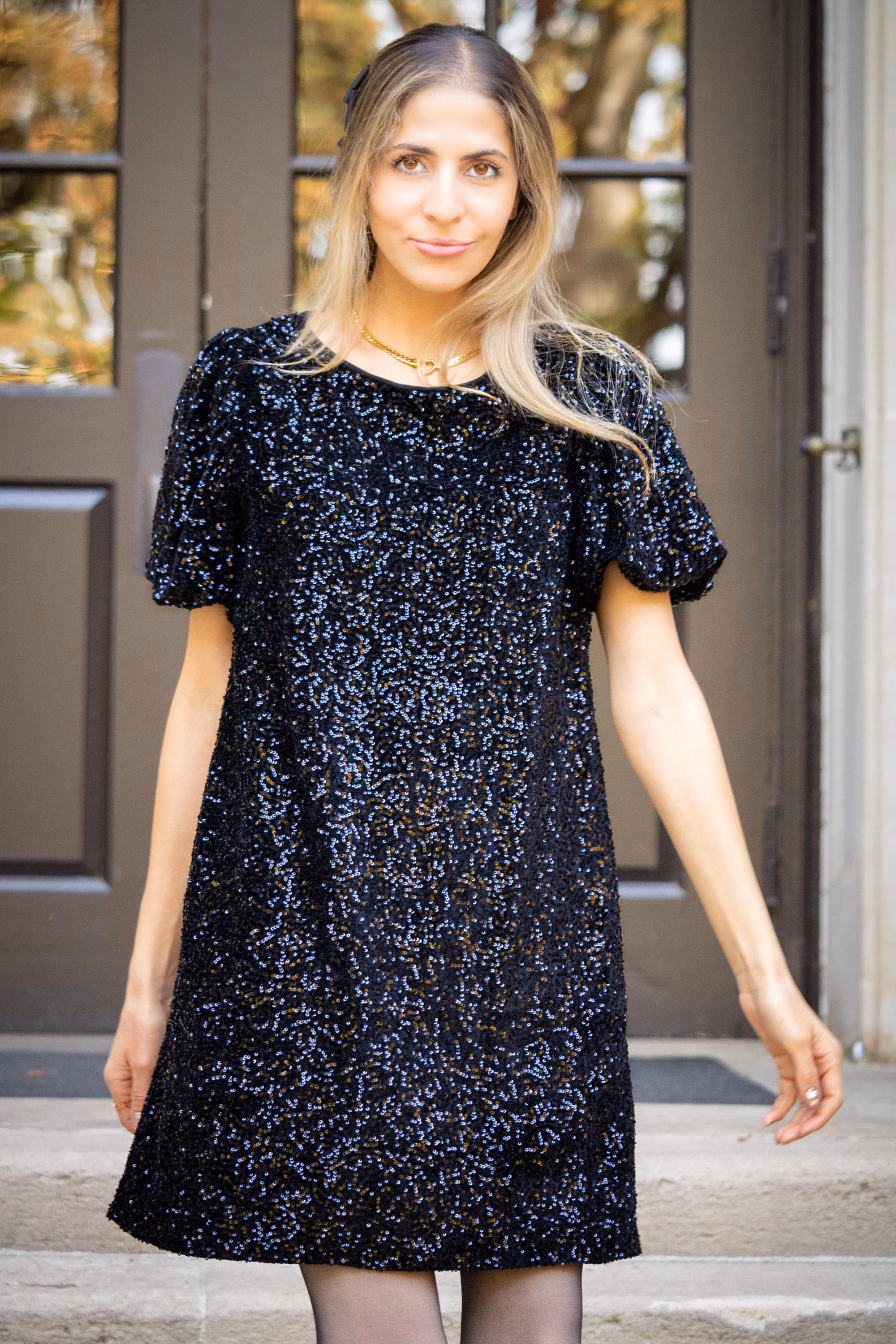Sequin Dress in Swifty Midnight — view 4
