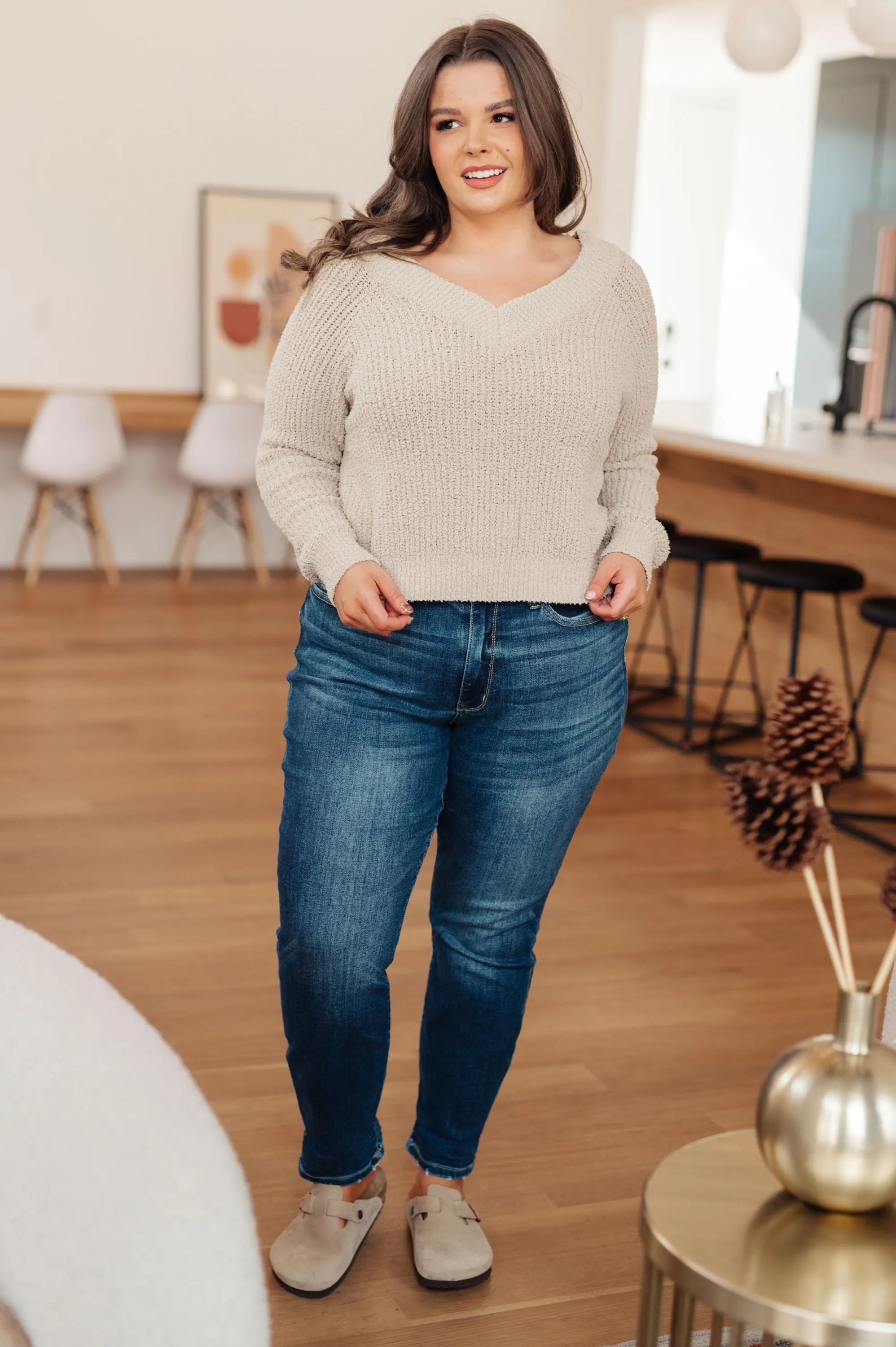 Stuck in the Moment V-neck Sweater — view 5