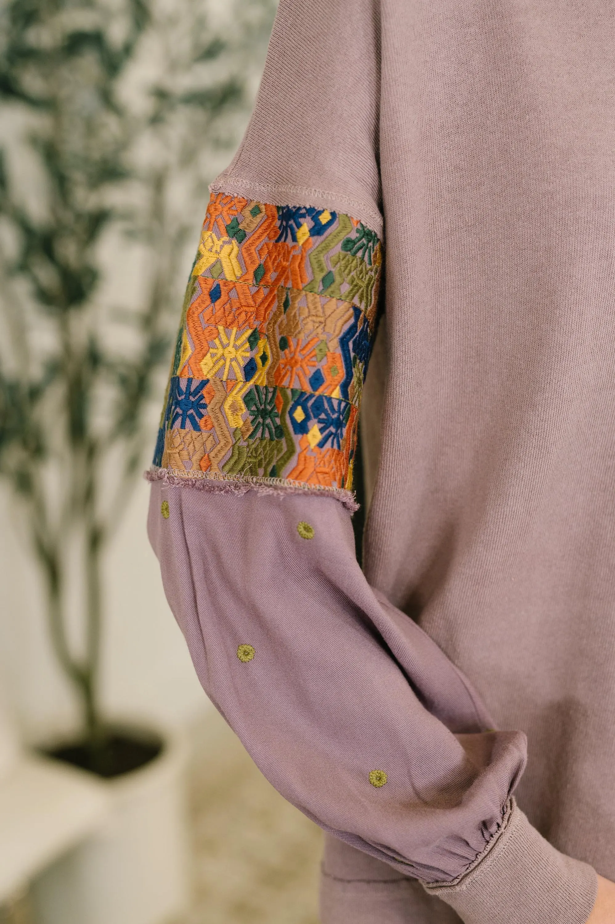 Subtle Breeze Floral Patchwork Pullover — view 2