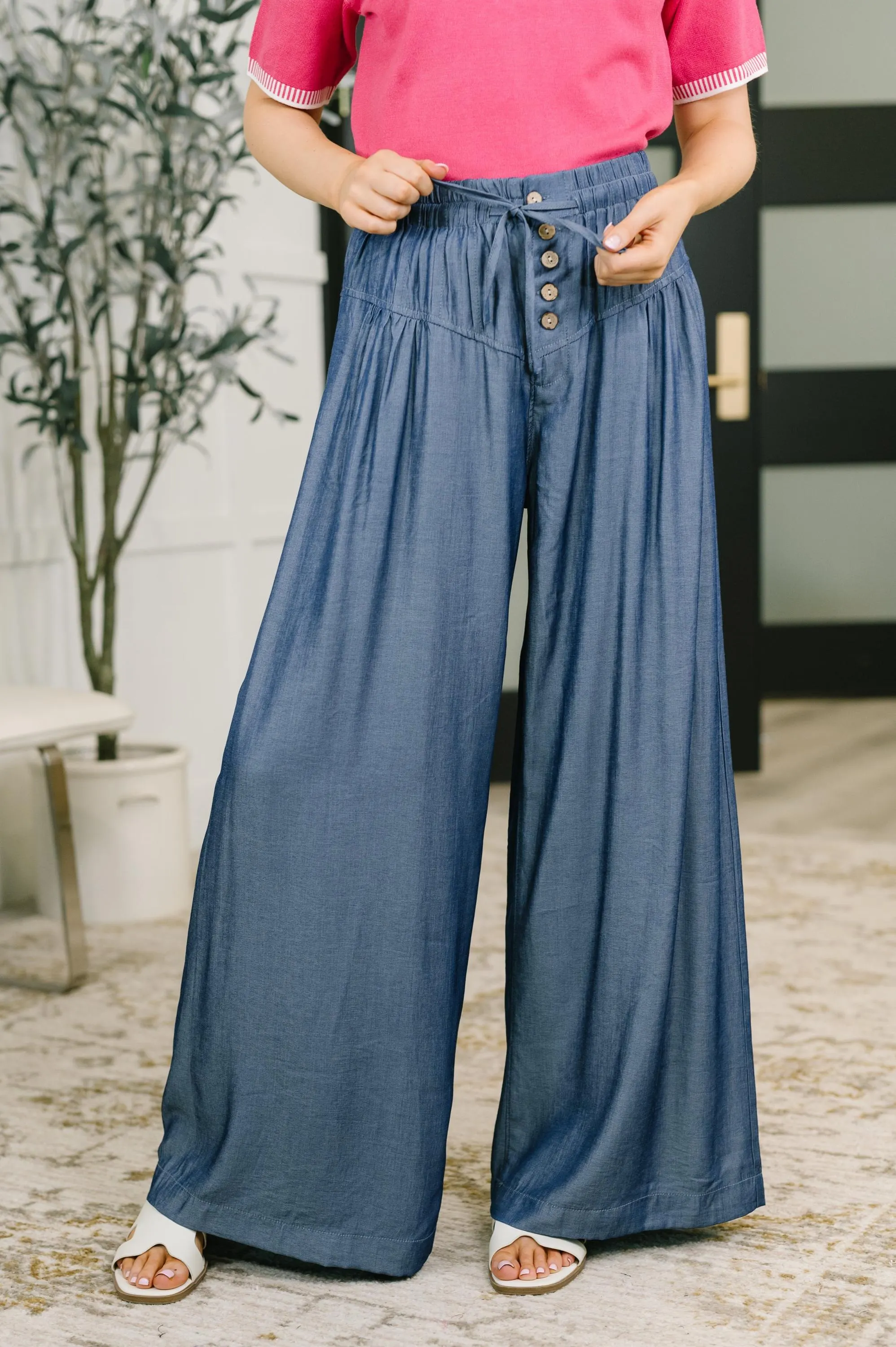 Womems Wide Leg Pants Stroll With a Friend Wide Leg Bottoms