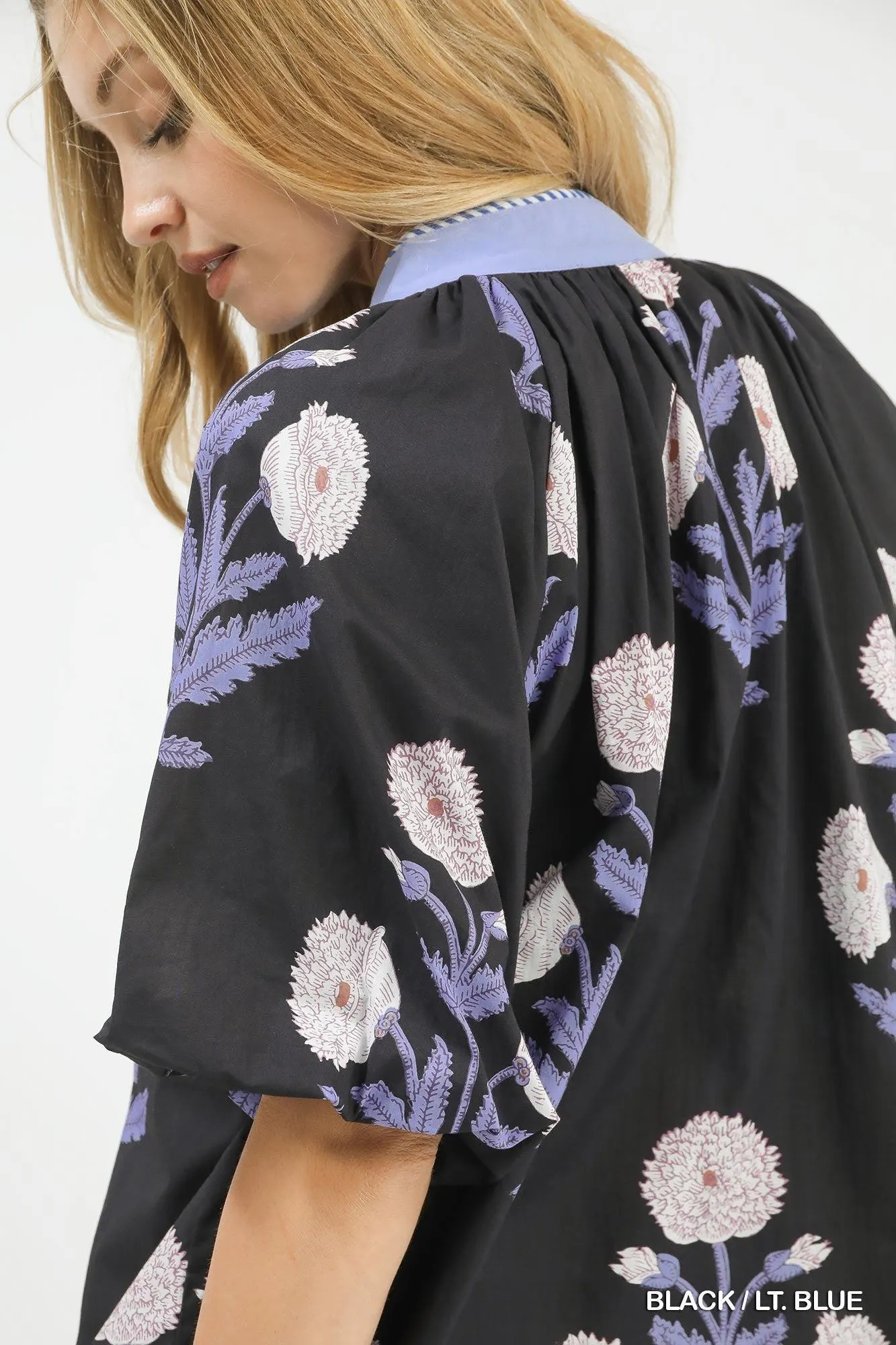 Midnight Garden Floral Cotton Top — view 4