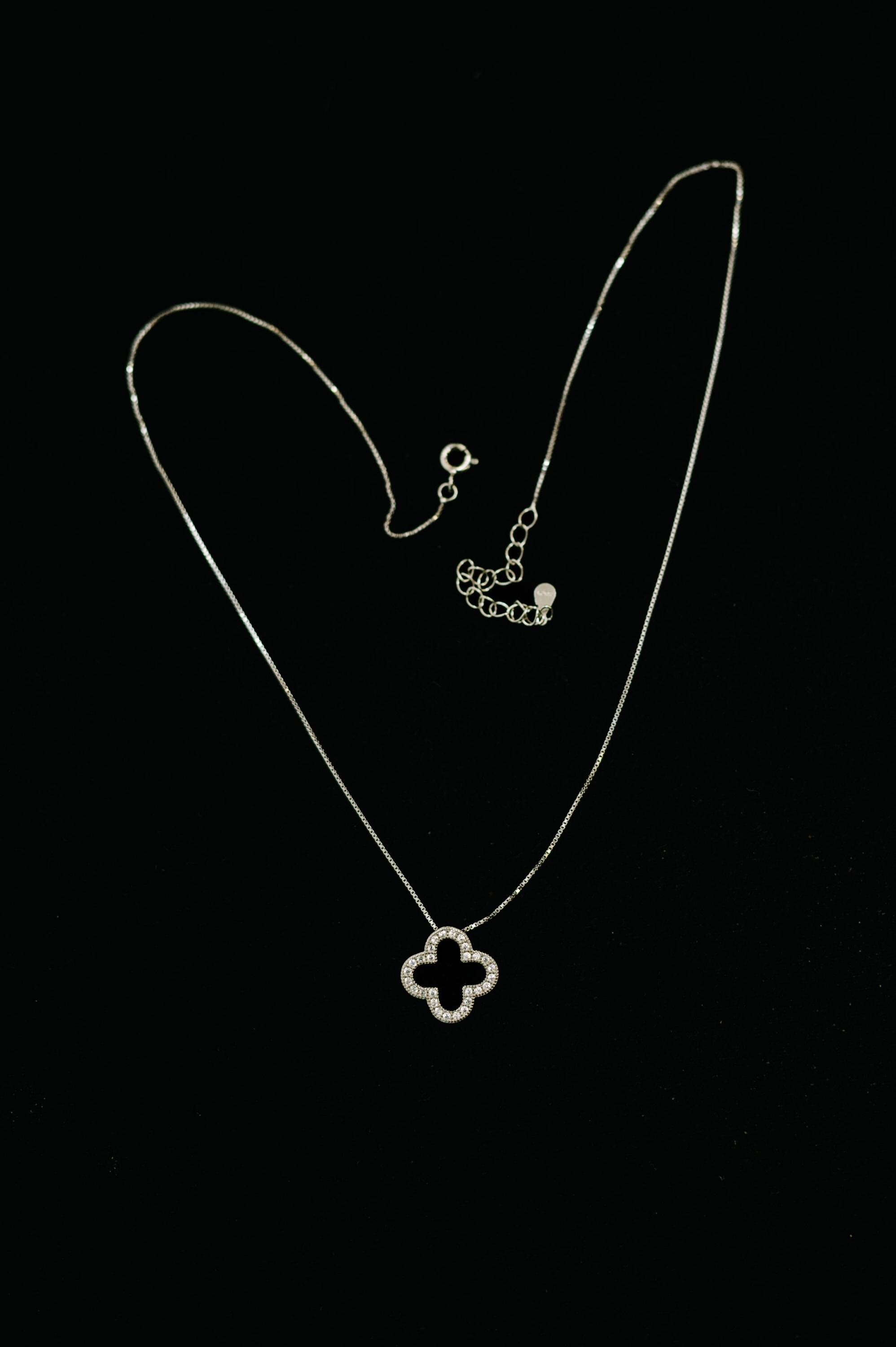 Lucky Girl Sterling Silver Pendant Zirconia Diamonds — view 4