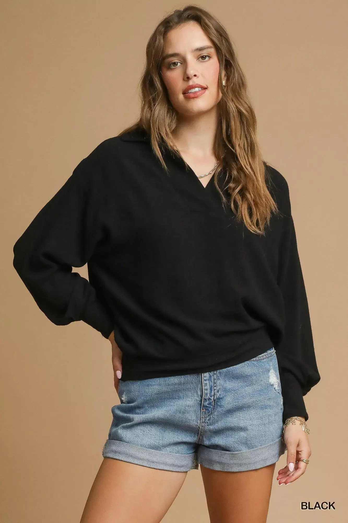 Autumn Elegance Linen Blouse