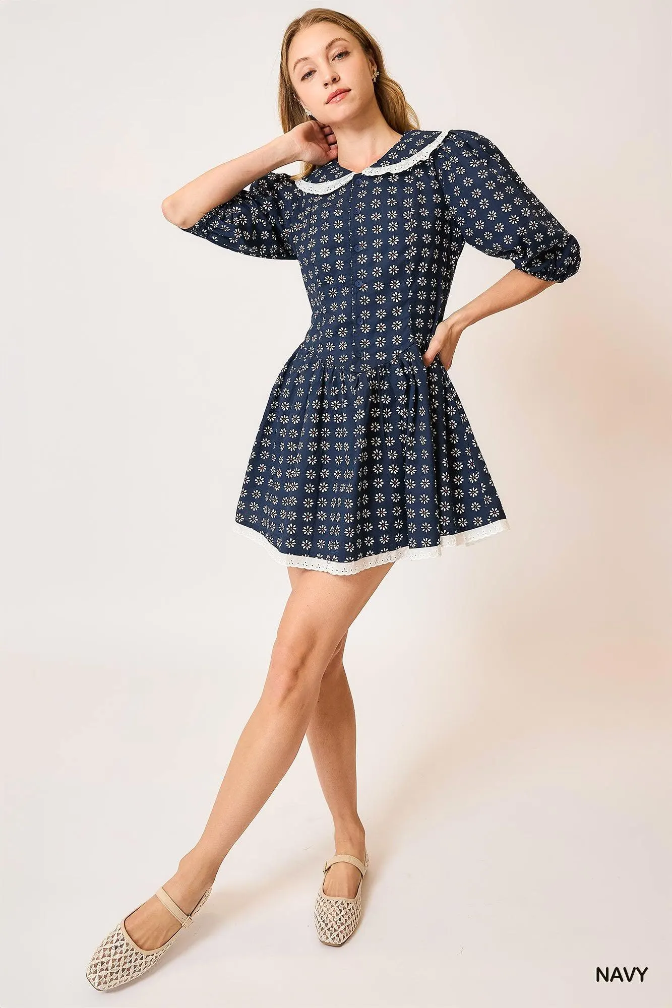 Book Club Peter Pan Floral Dress — view 4