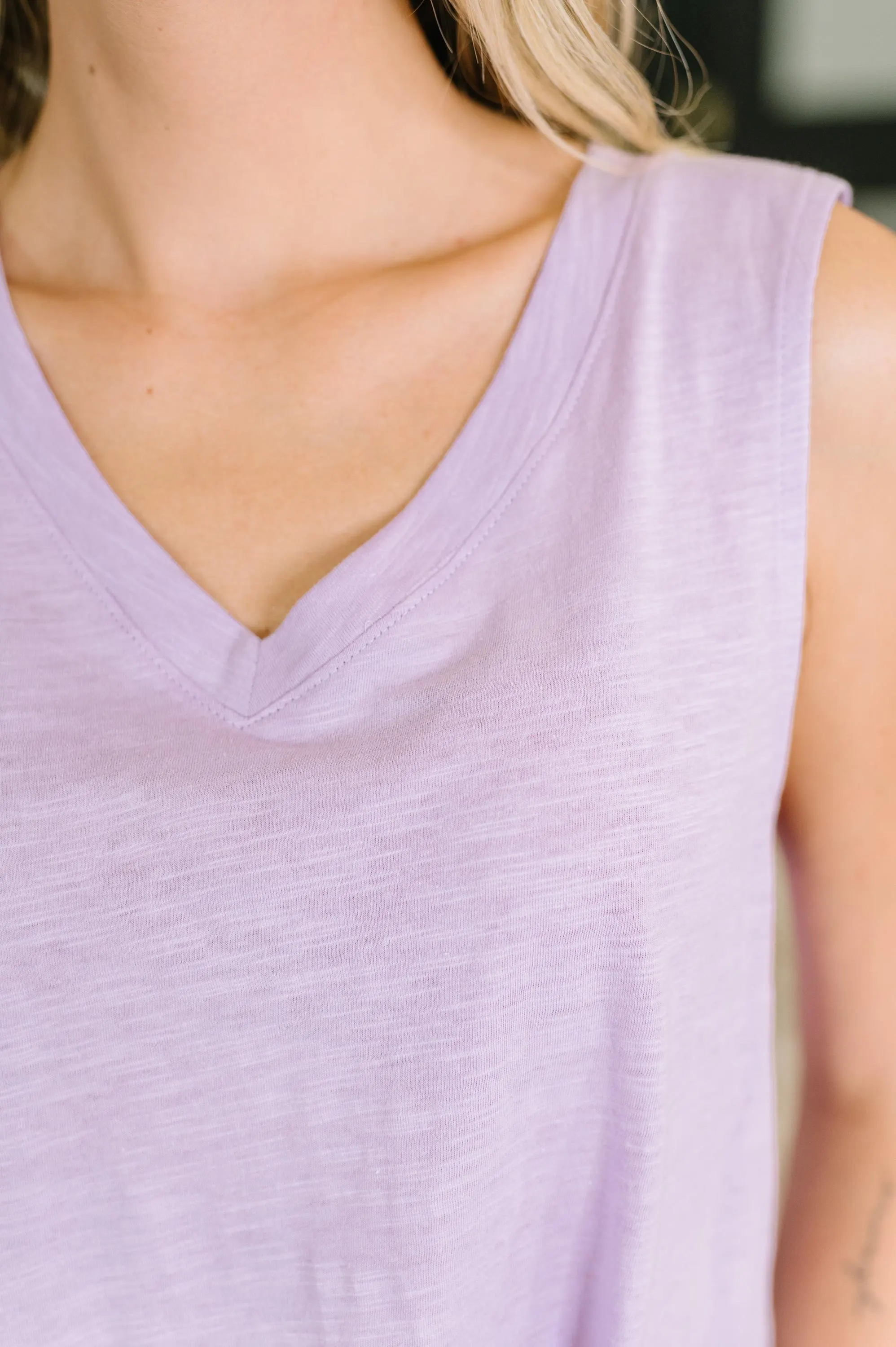 Getting Good V-neck Tank in Lilac — view 3