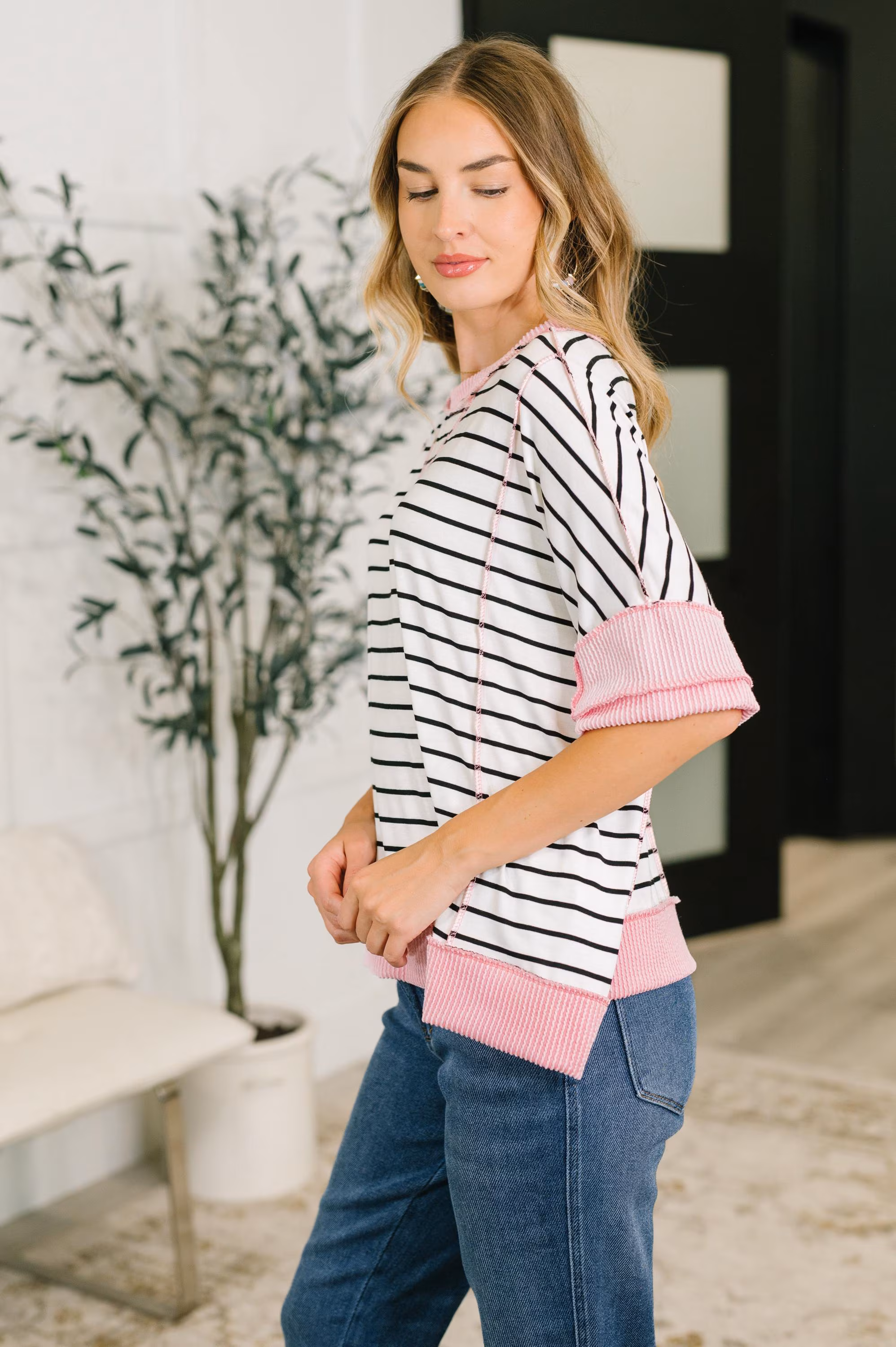 Human Nature Contrast Detailed Top — view 4