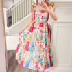 Whimsy Smocked 100 Cotton Ruffle Midi Dress — view 2
