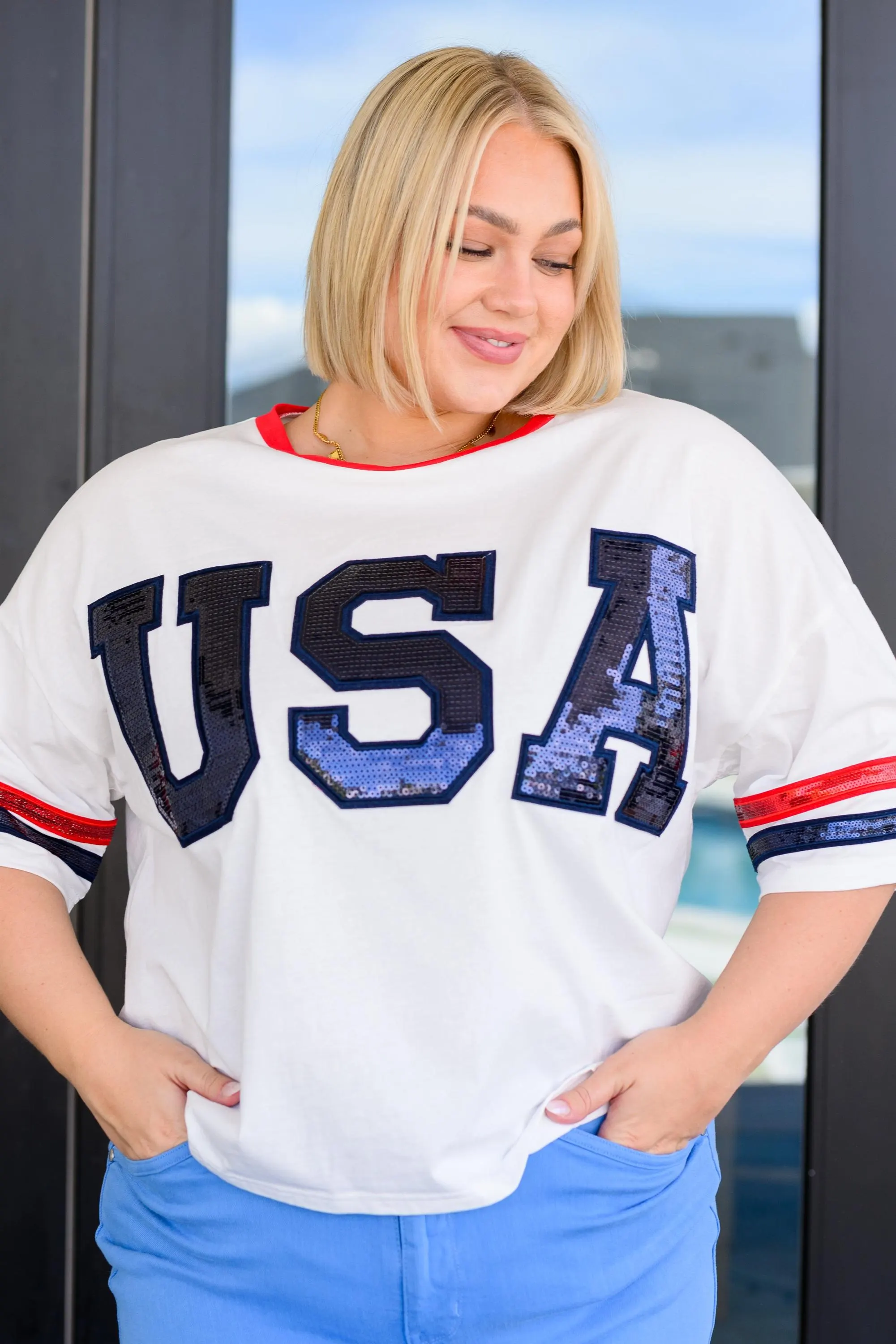 Party in the USA Drop Shoulder Top — view 2