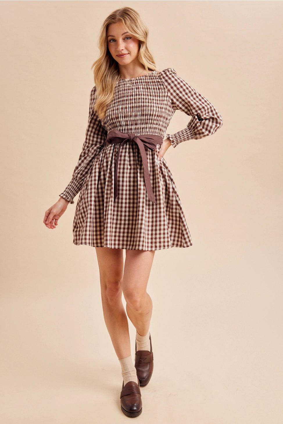 Cider Season Gingham Cotton Dress — view 2