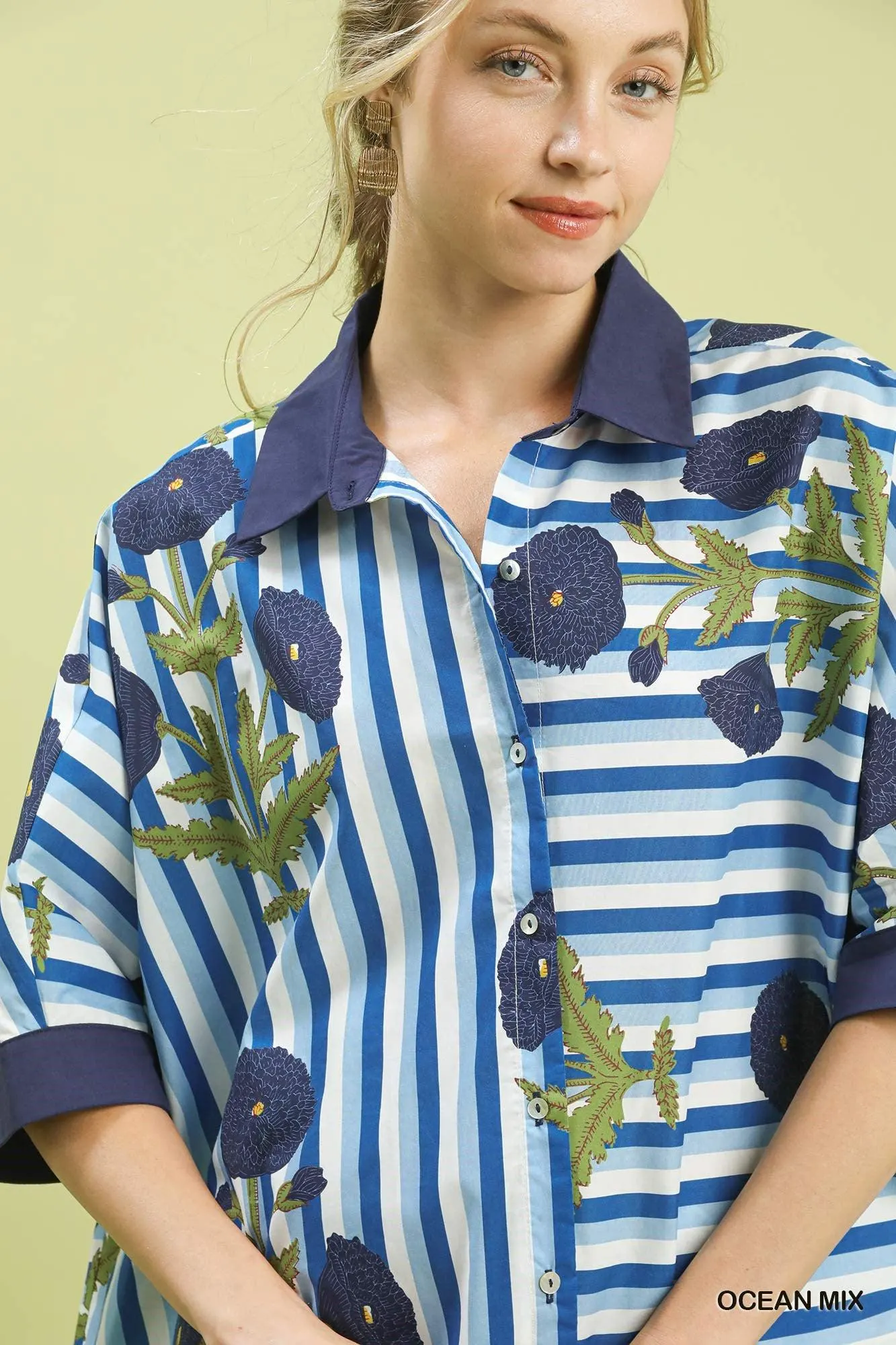 Heaven Sent Floral Layering Top in Blue — view 4