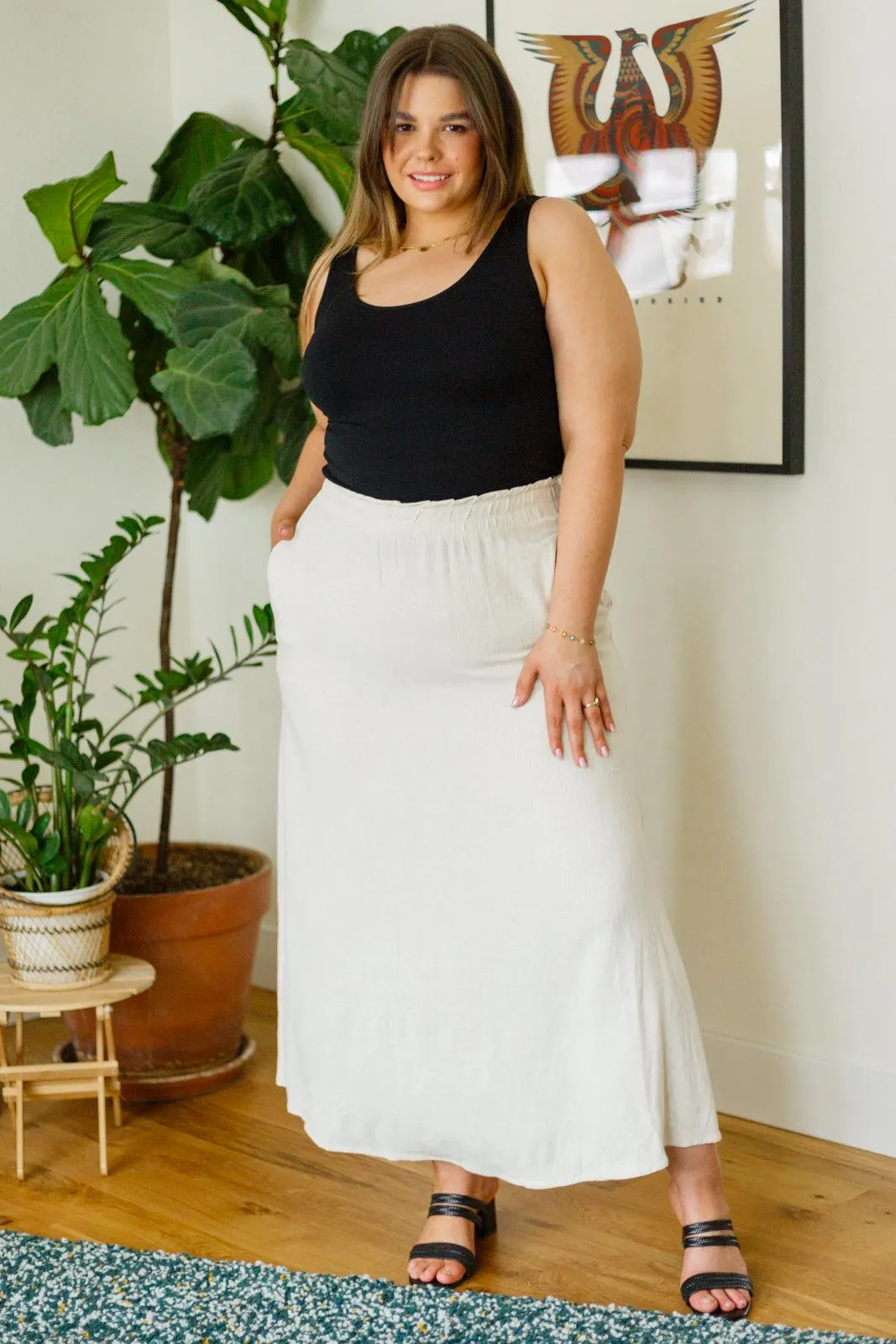 Homesteading Linen Maxi Skirt in Sourdough — view 9