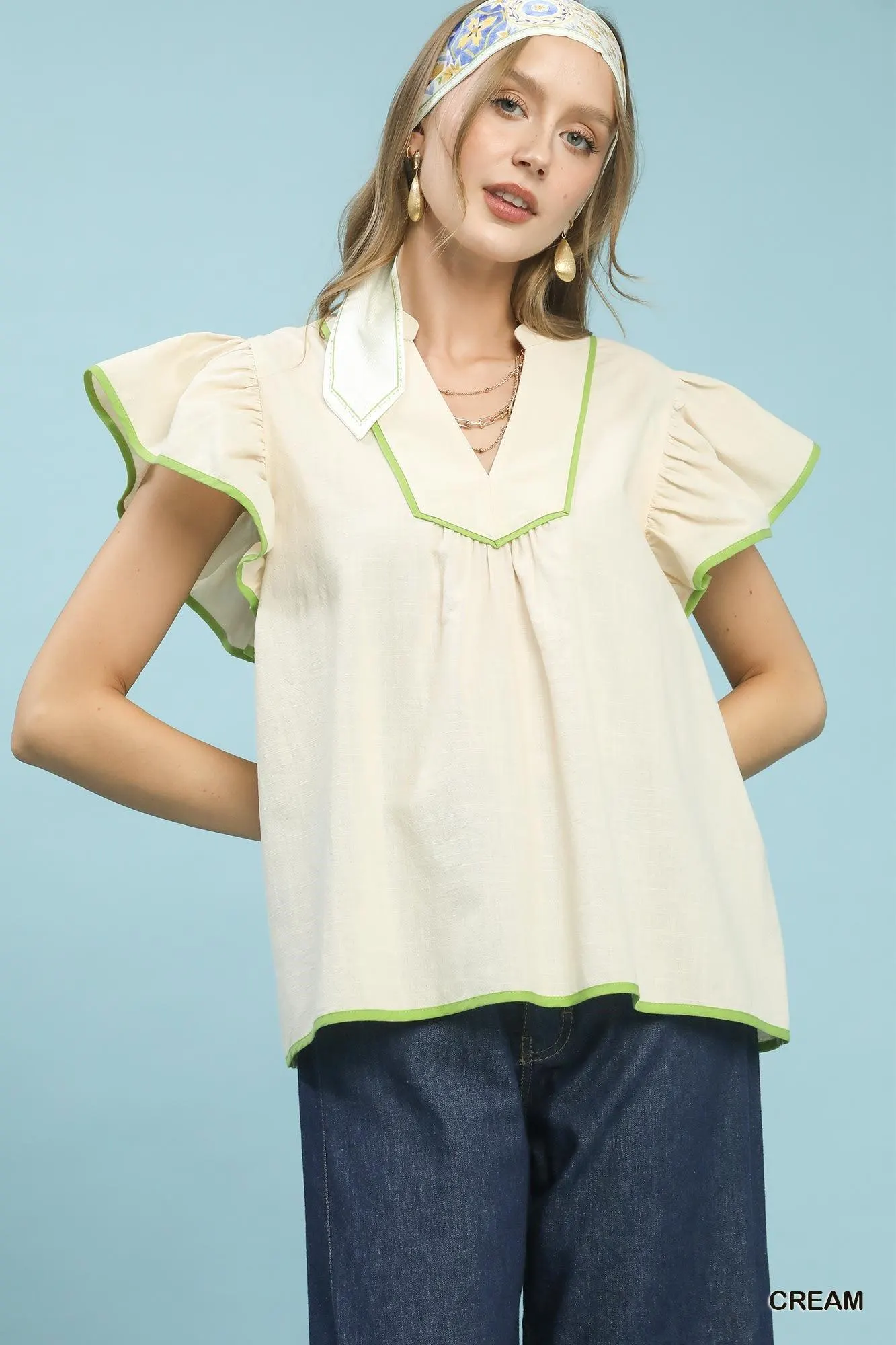 Whipped Cream Cotton Babydoll Blouse