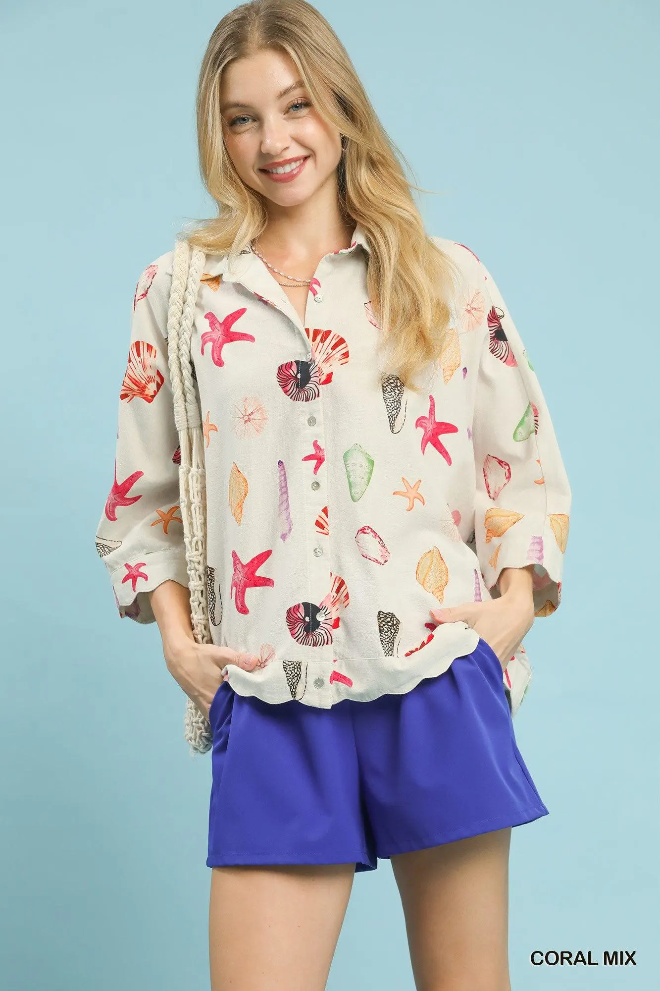 Coral Reef Seashell Cotton Layering Top