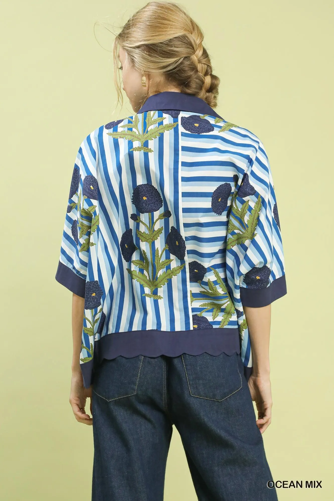 Heaven Sent Floral Layering Top in Blue — view 2