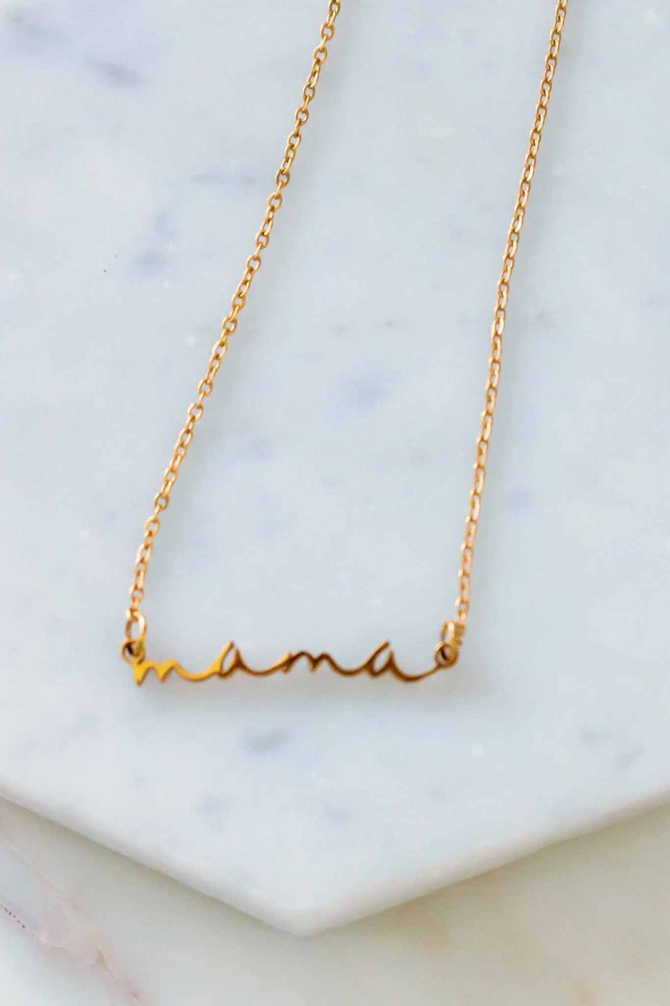 Gift for Mom 18K Gold Mama Necklace — view 3