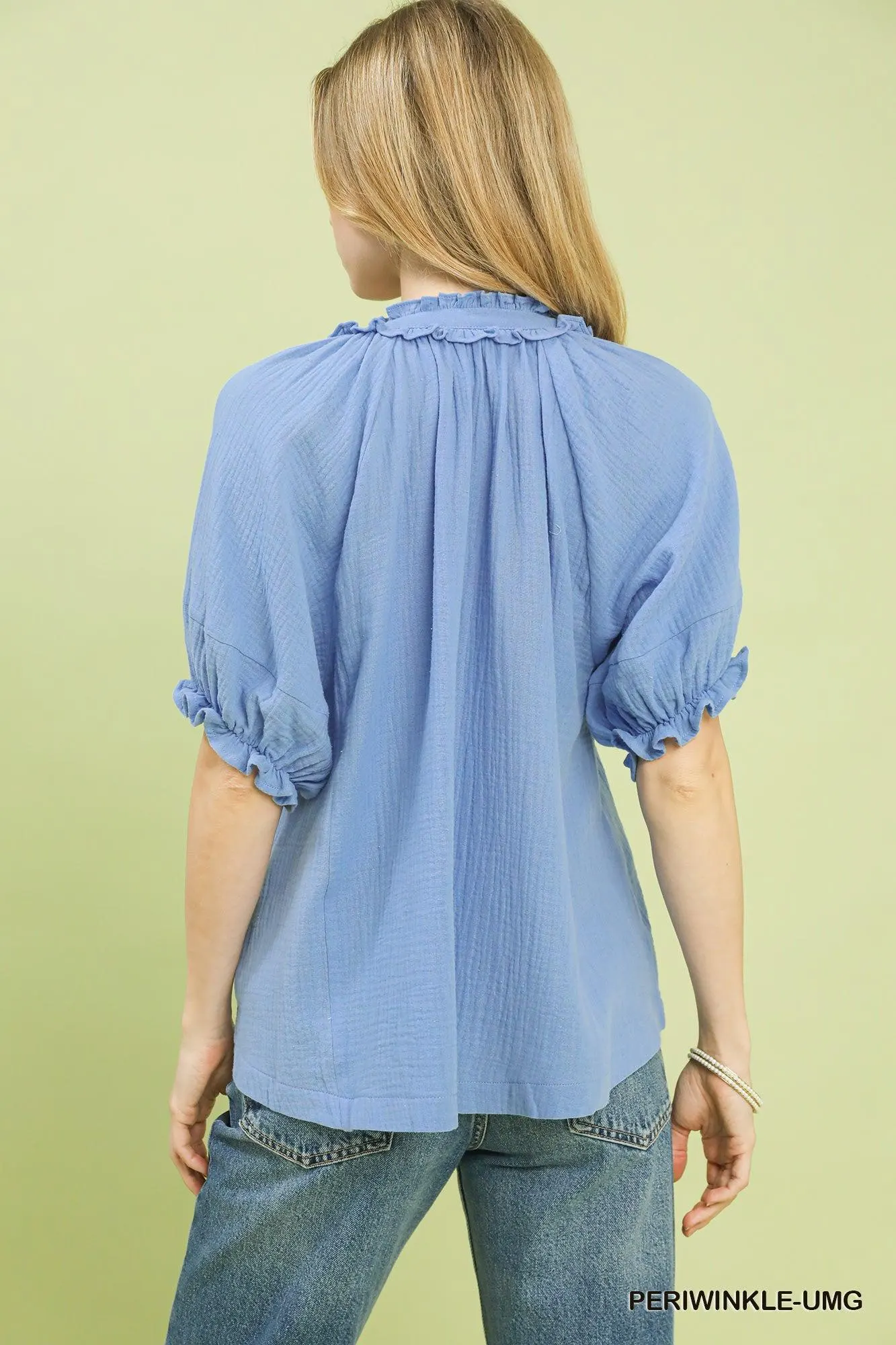 Cloud Nine Cotton Gauze Ruffle Top — view 3