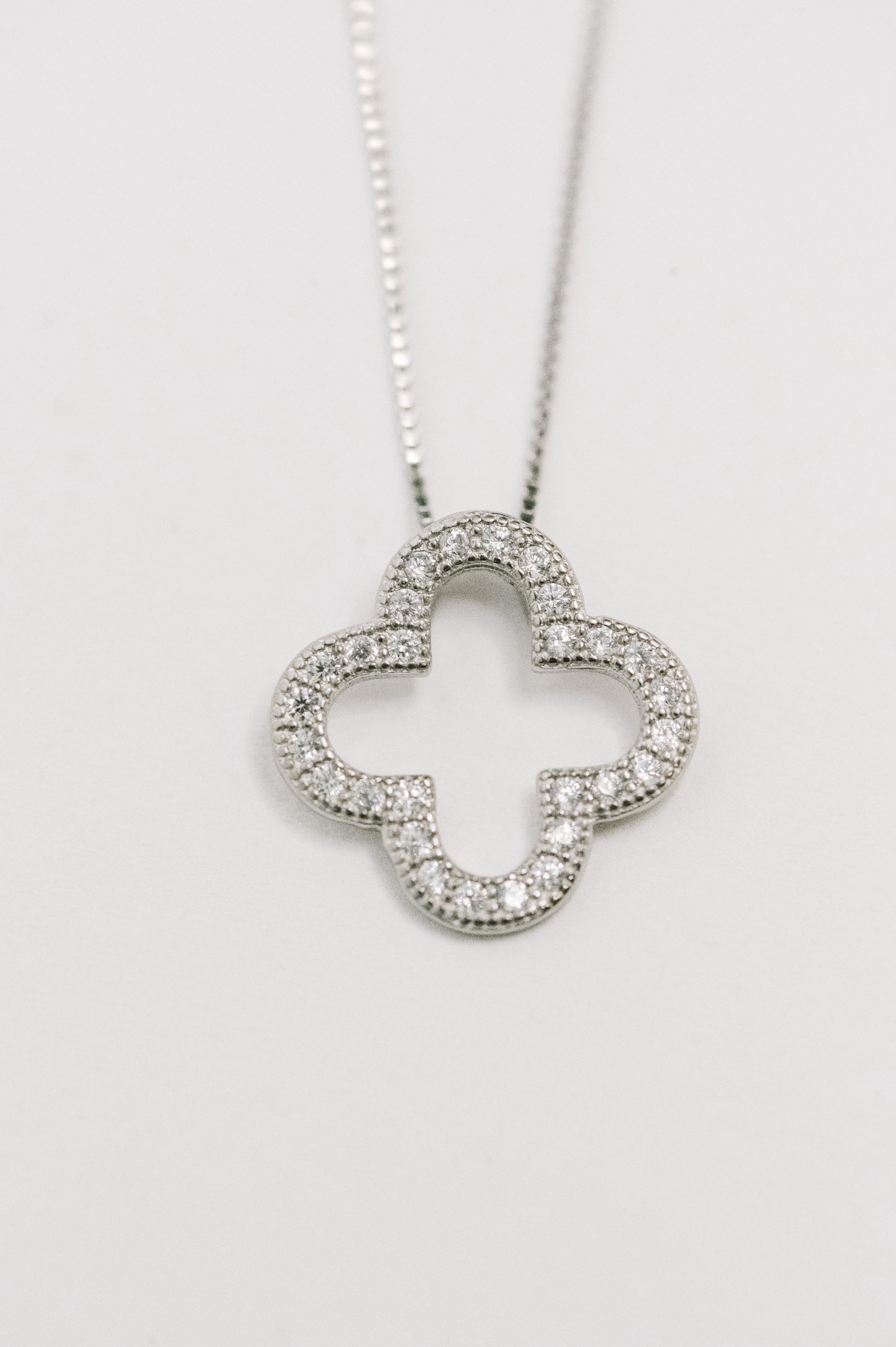 Lucky Girl Sterling Silver Pendant Zirconia Diamonds — view 2