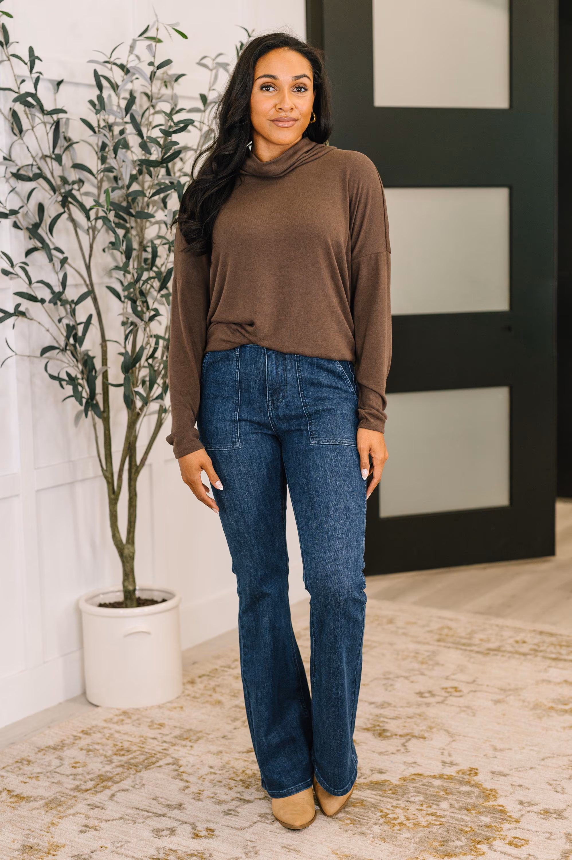 Travel Destination Pullover in Chocolate — view 2