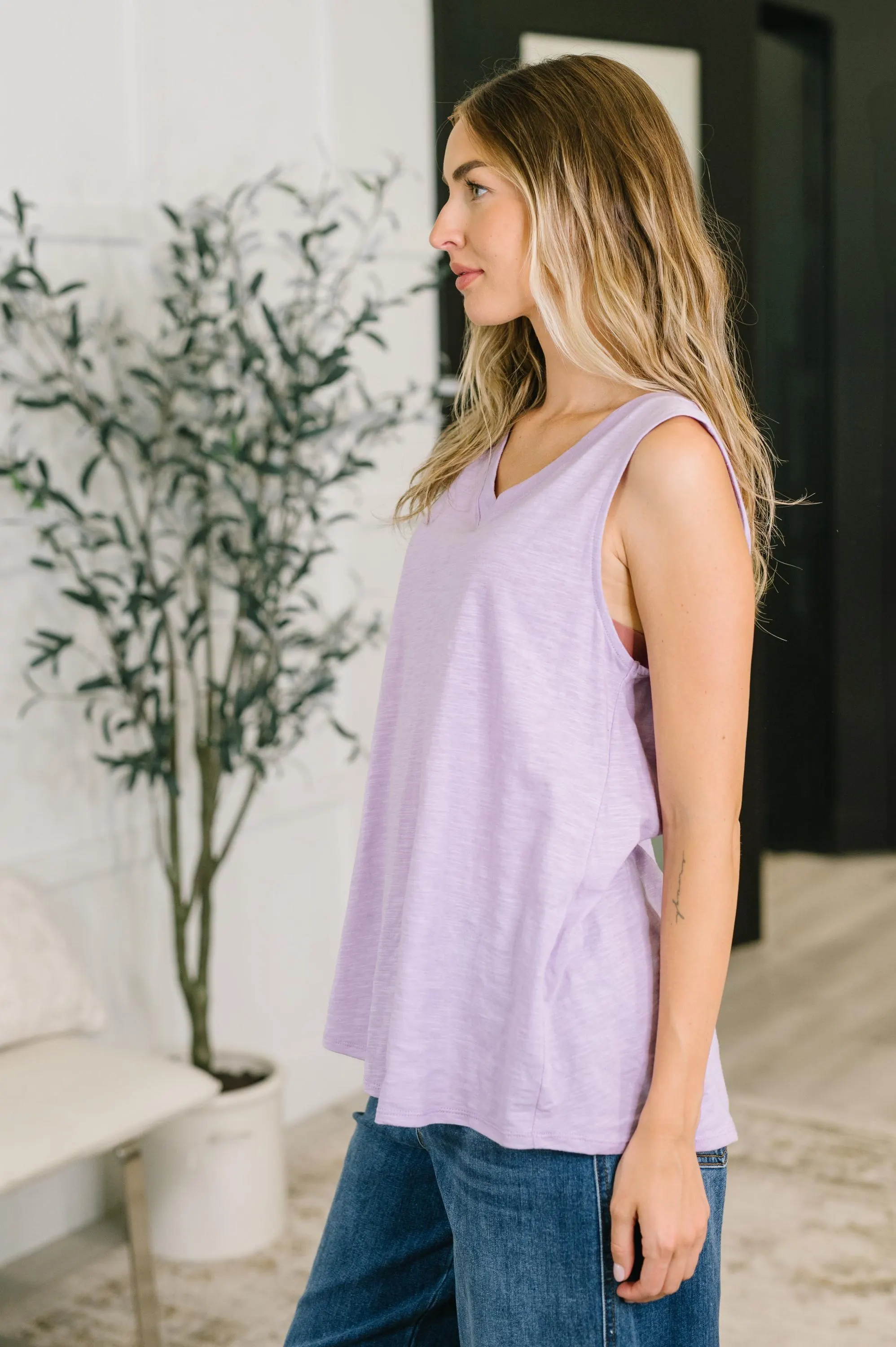 Getting Good V-neck Tank in Lilac — view 5