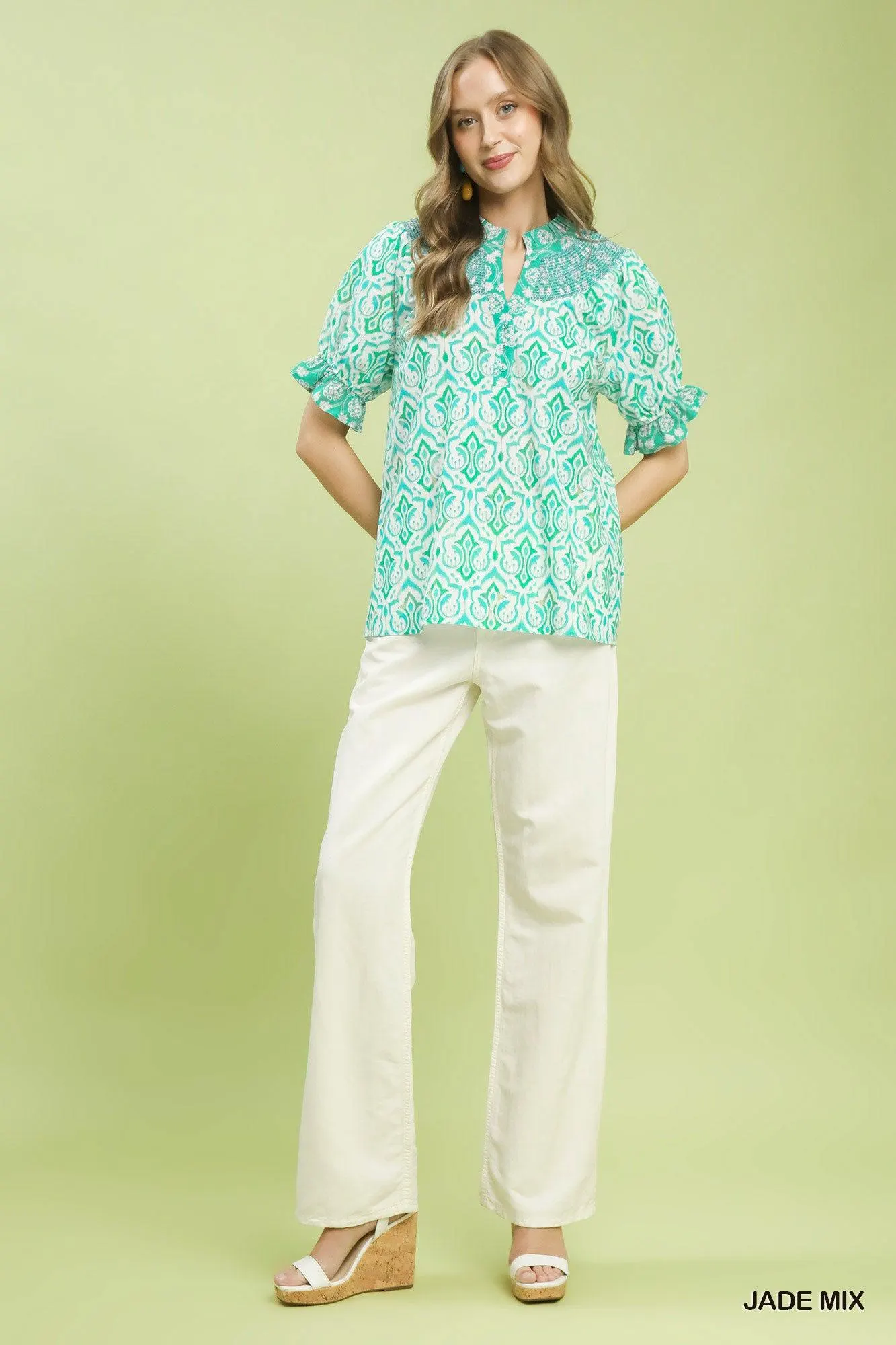 Happily Ever After Jade Smocked Top — view 5