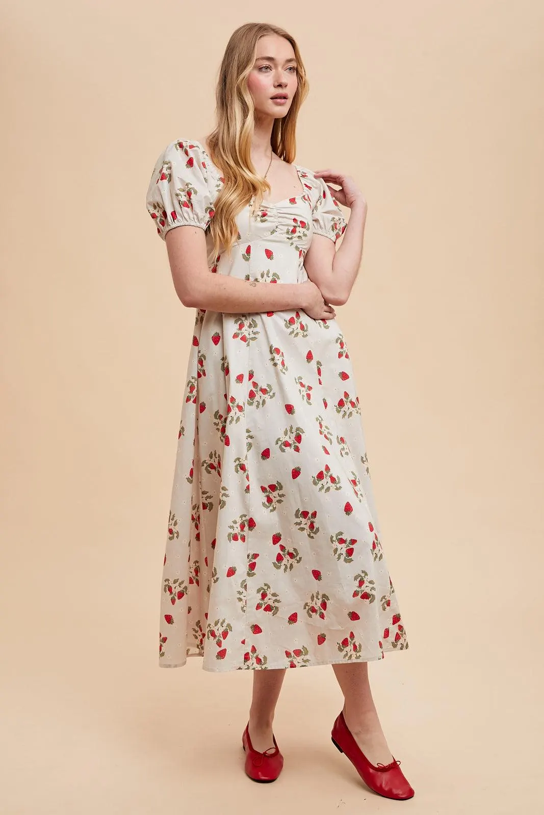 Strawberry Maxi Dress in 100 Cotton — view 14