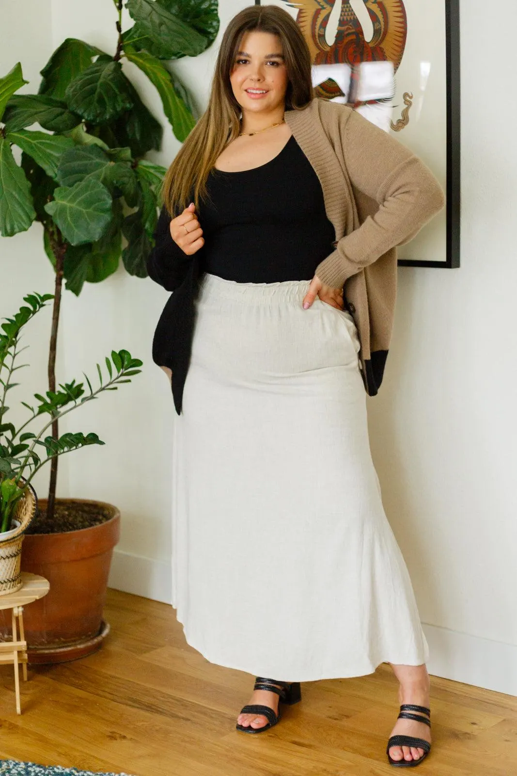 Homesteading Linen Maxi Skirt in Sourdough — view 14