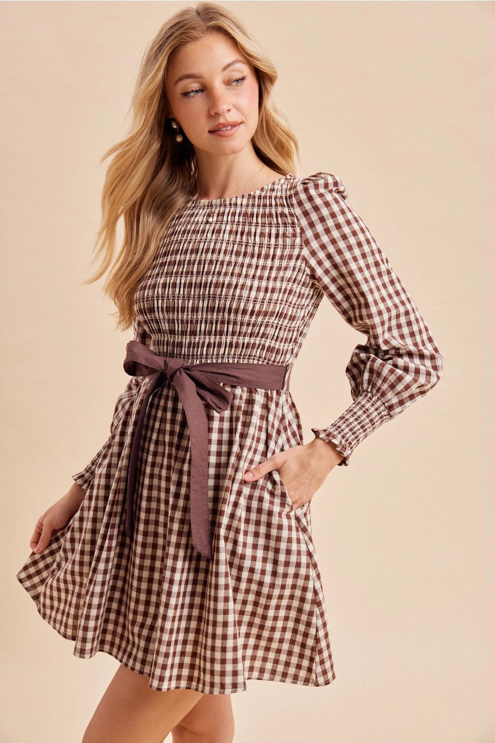 Cider Season Gingham Cotton Dress — view 5