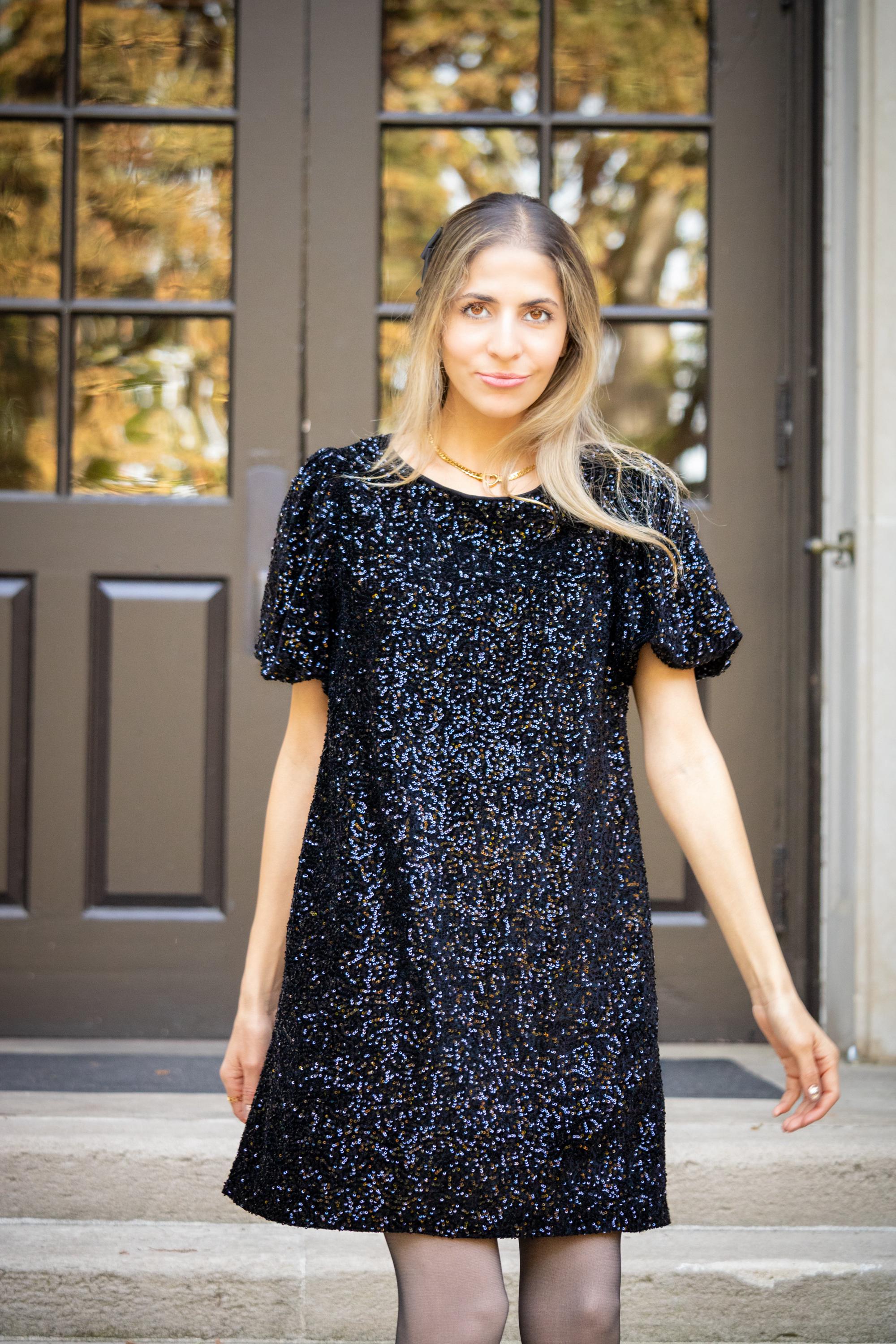 Sequin Dress in Swifty Midnight — view 13