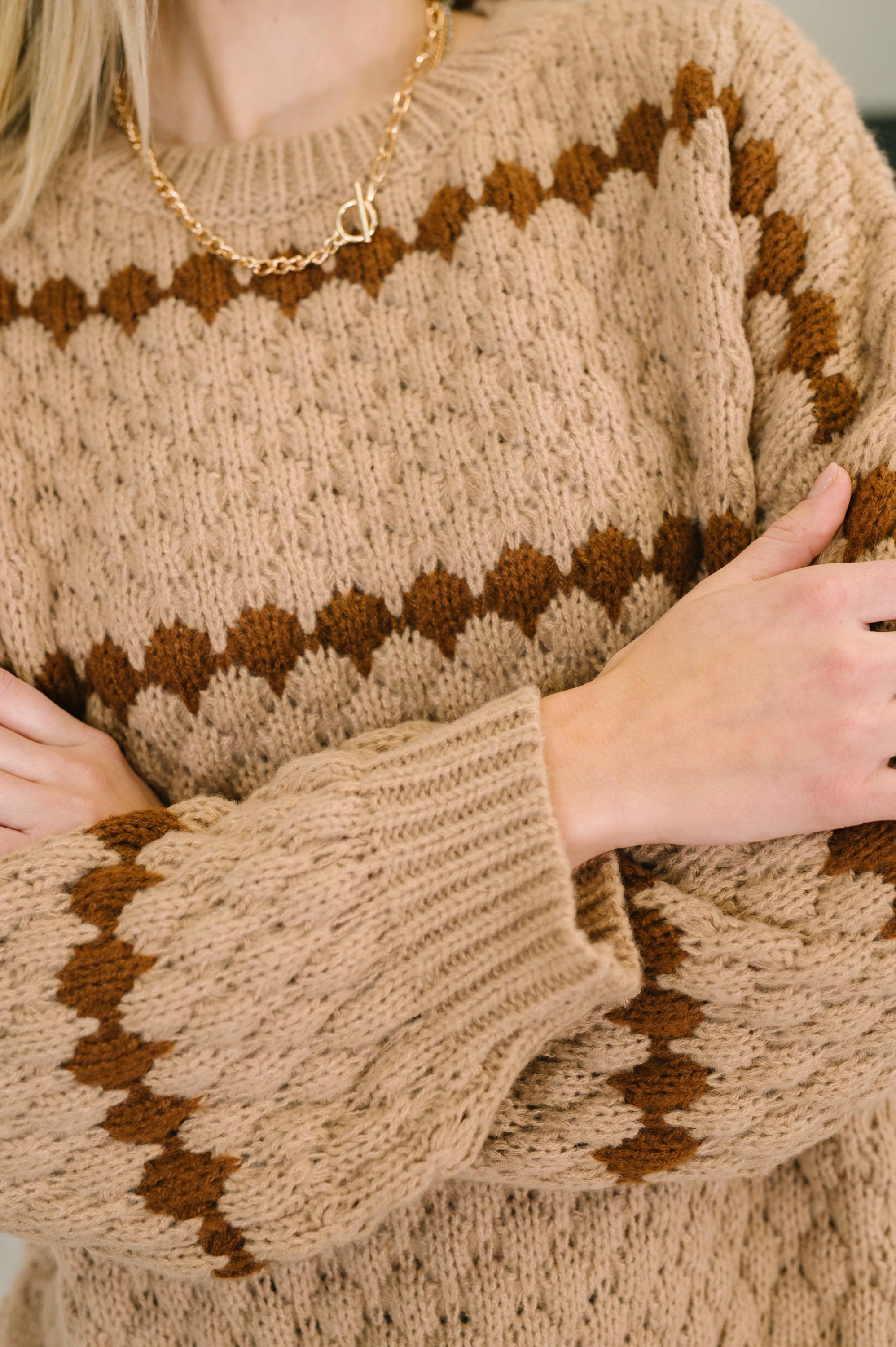 Ivy Lane Textured Sweater in Taupe — view 2